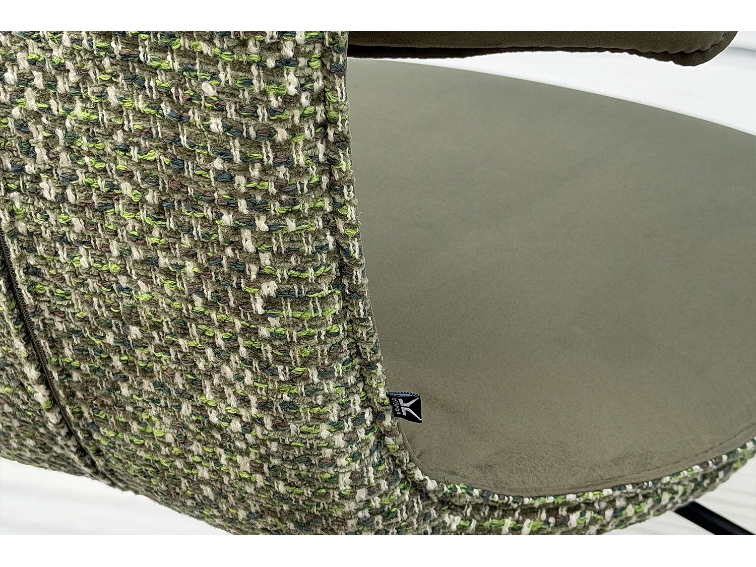 Chaise de bar - Vert tissu tissé - LILIANA