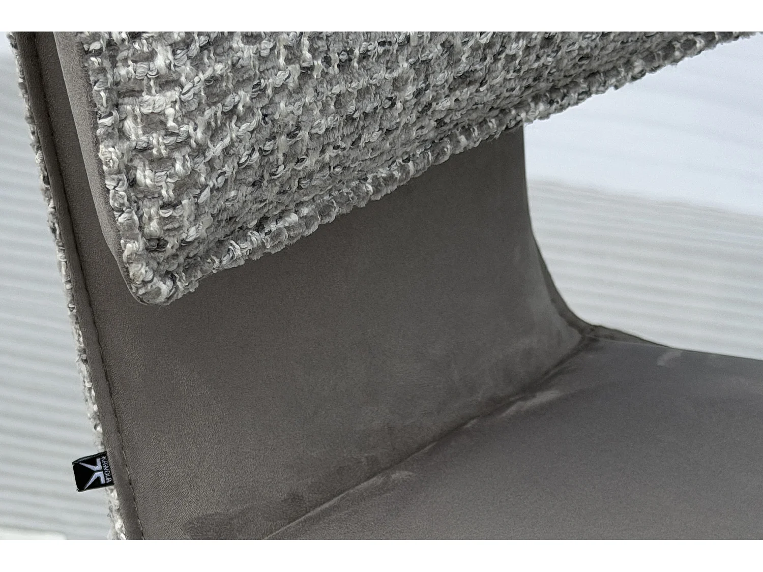 Chaise de bar - Gris tissu tissé - LILIANA