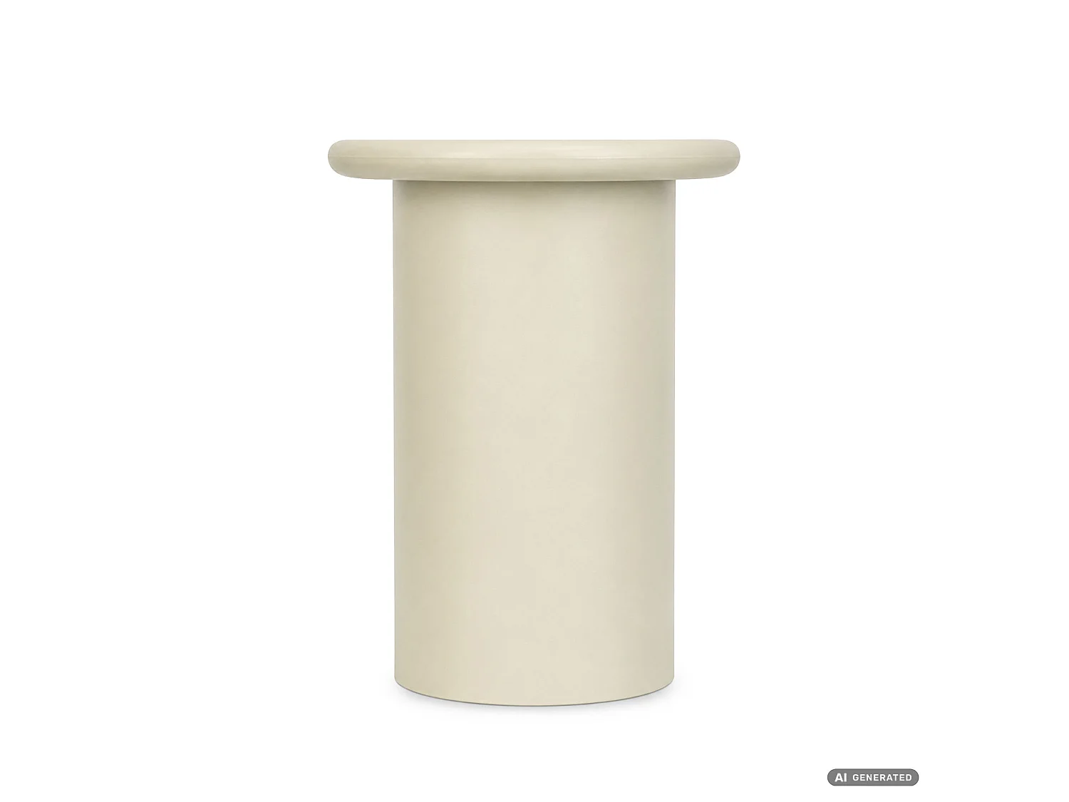 Runder Couchtisch MONO 30 cm Creme mit zylindrischem Sockel