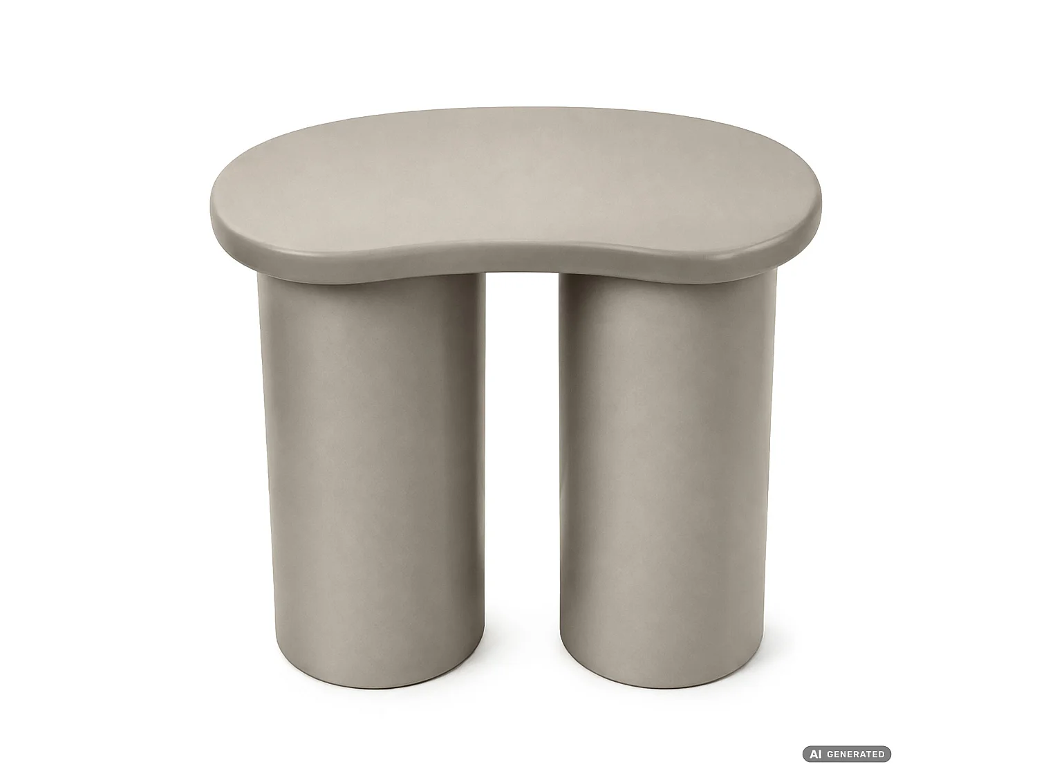 Table basse moderne CUBE 41 cm grise avec double pied cylindrique