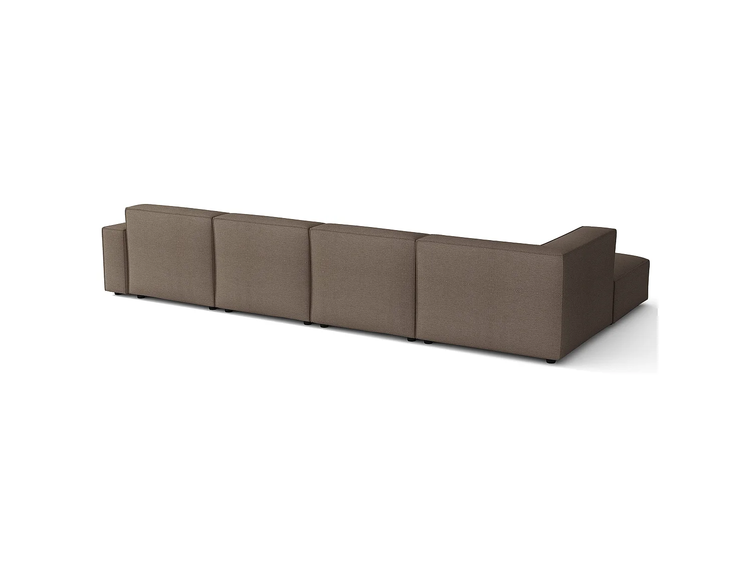 Wohnlandschaft , Chenille Hellbraun, 366 cm - Sellmo