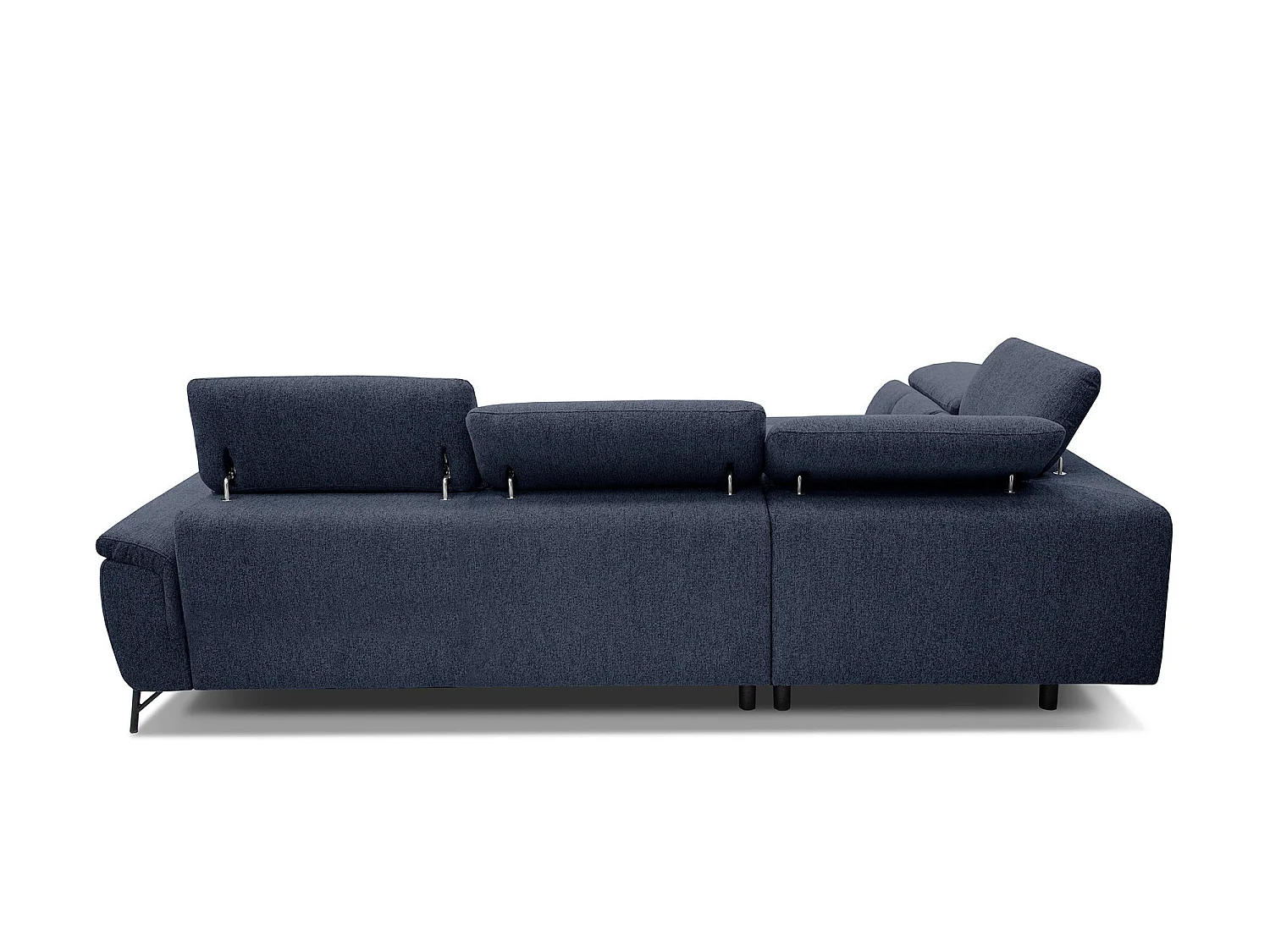 AVENA Ecksofa 5-Sitzer links mit verstellbare Kopfstützen, marineblau
