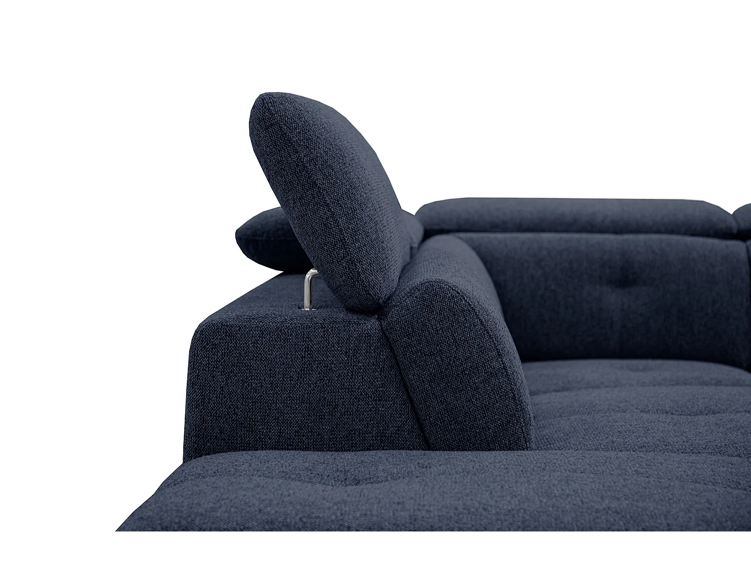 AVENA Ecksofa 5-Sitzer links mit verstellbare Kopfstützen, marineblau
