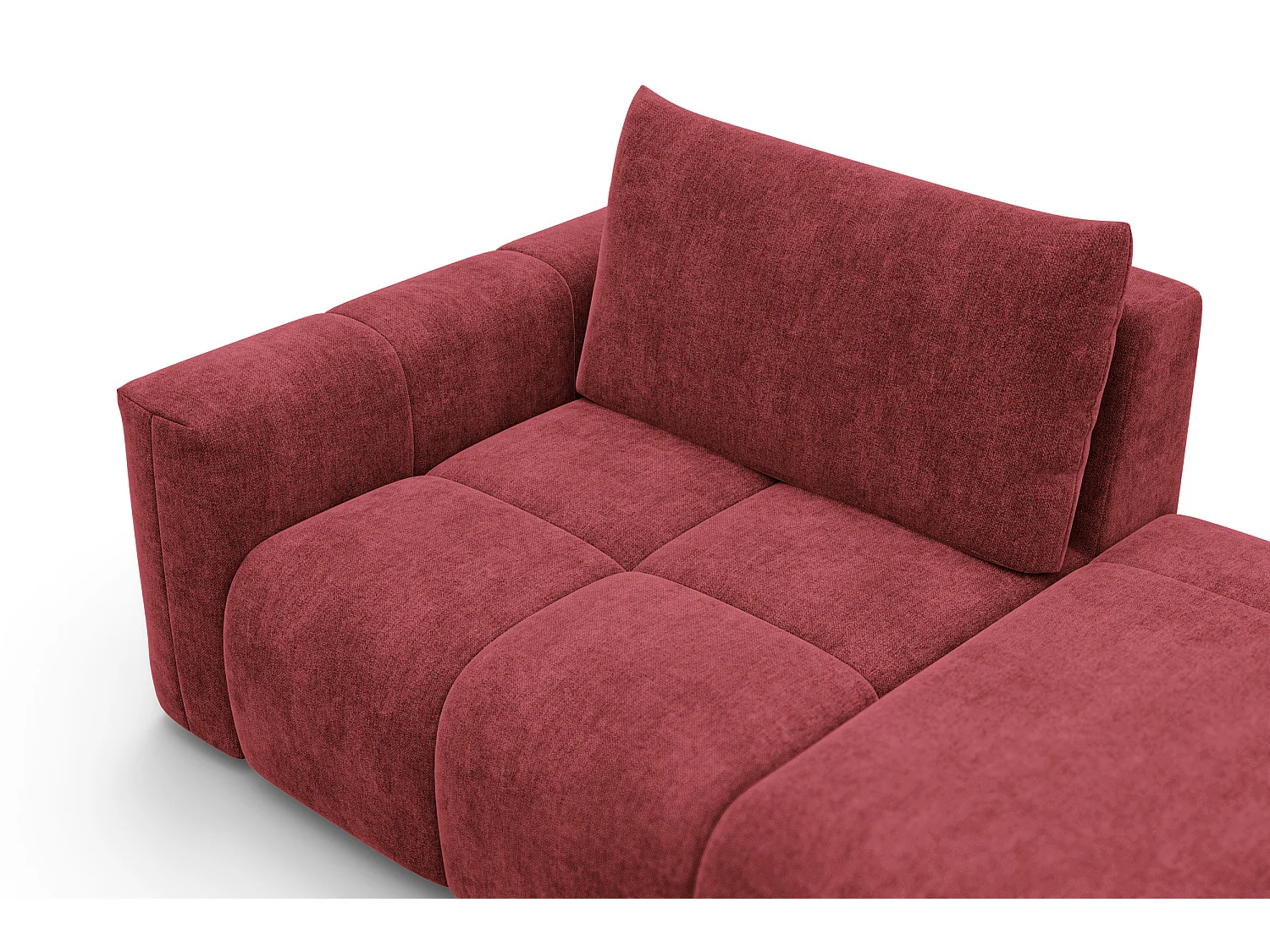 CANAPÉ VERONA 4 places avec pouf, tissu bordeaux