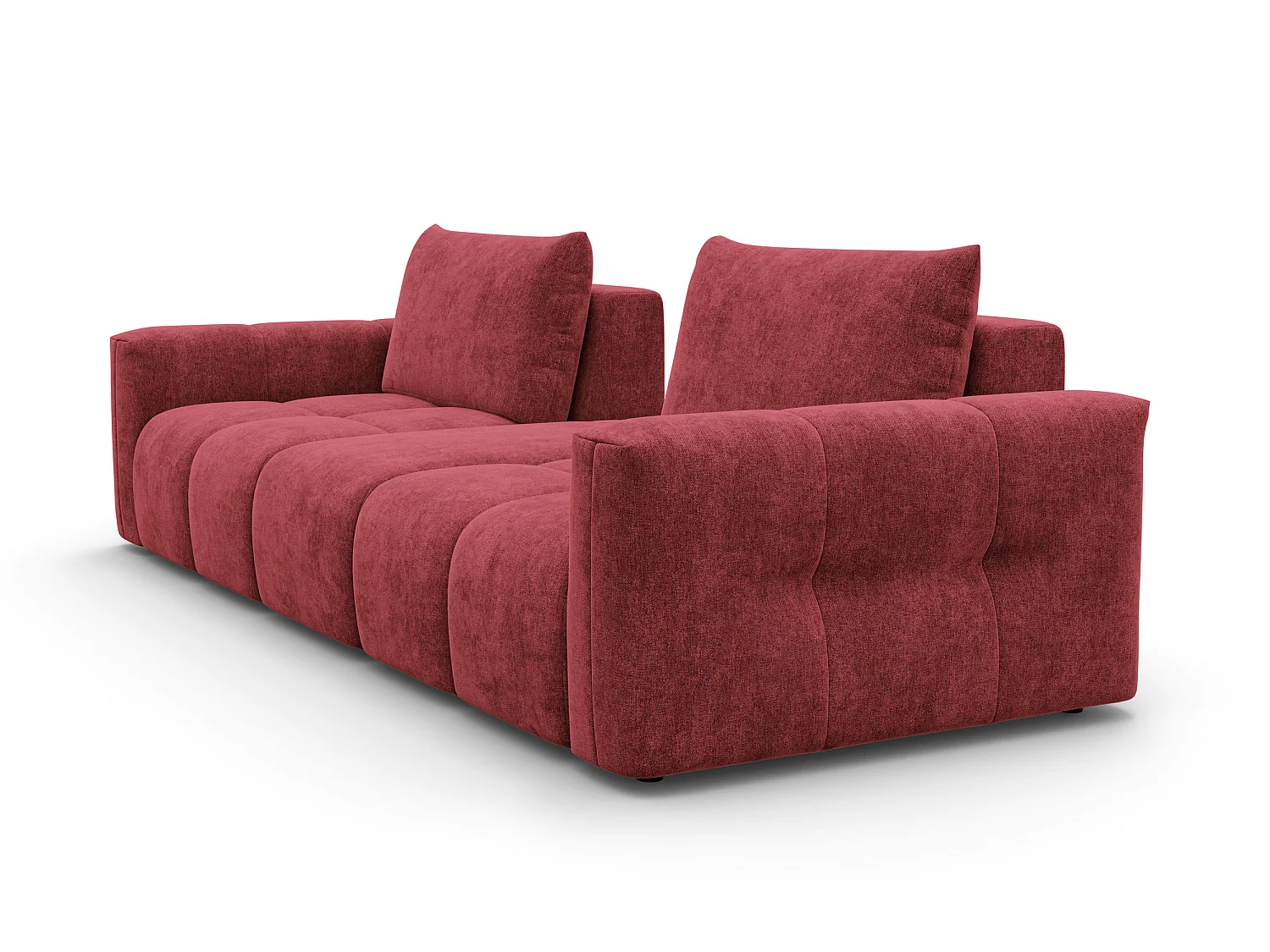 CANAPÉ VERONA 4 places avec pouf, tissu bordeaux