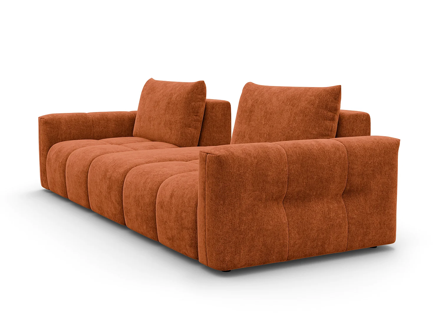CANAPÉ VERONA 4 places avec pouf, tissu orange