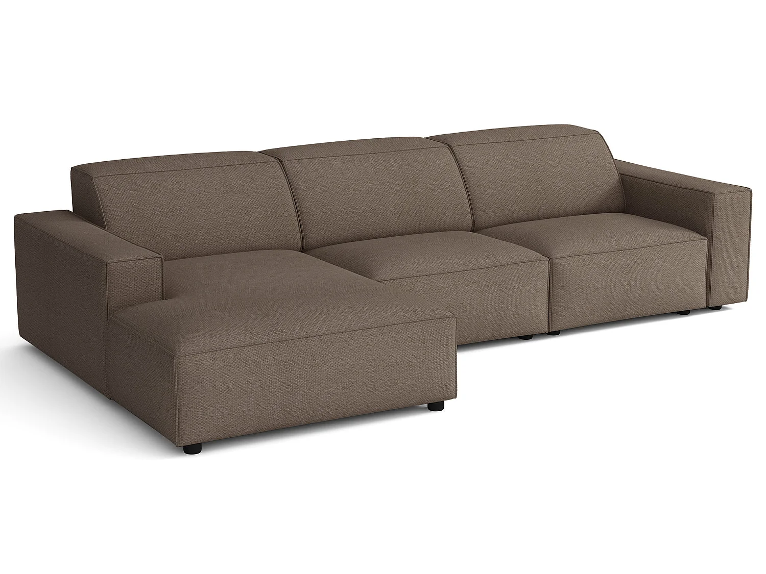 Ecksofa, Chenille Hellbraun, 287 cm - Sellmo