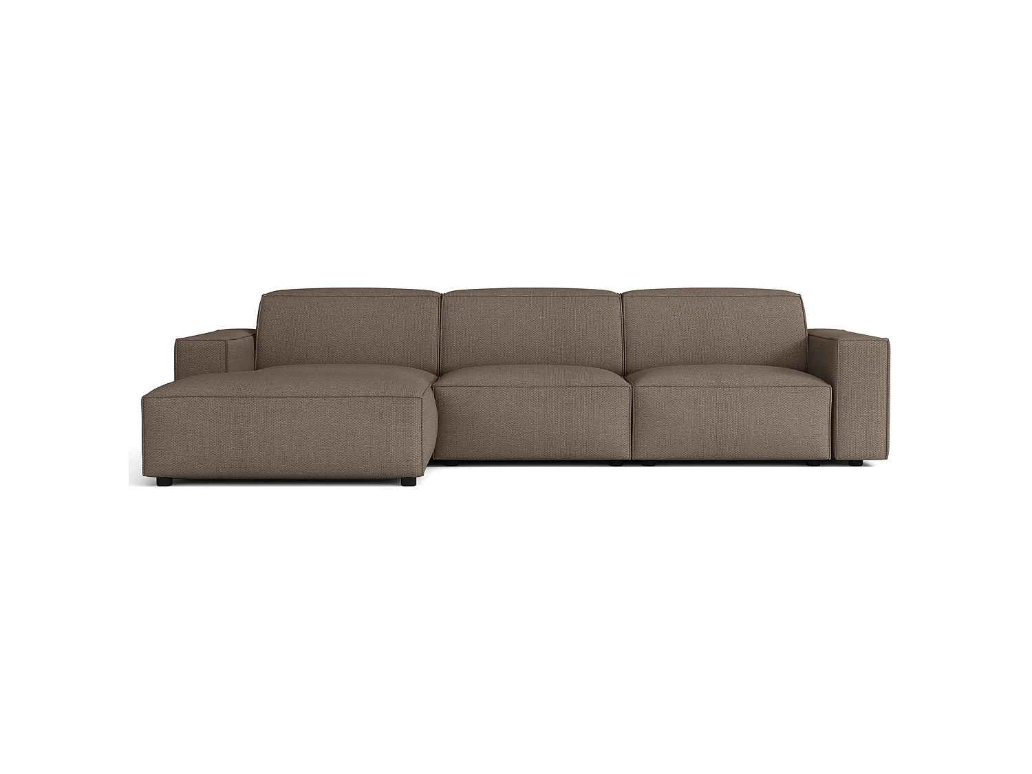Ecksofa, Chenille Hellbraun, 287 cm - Sellmo
