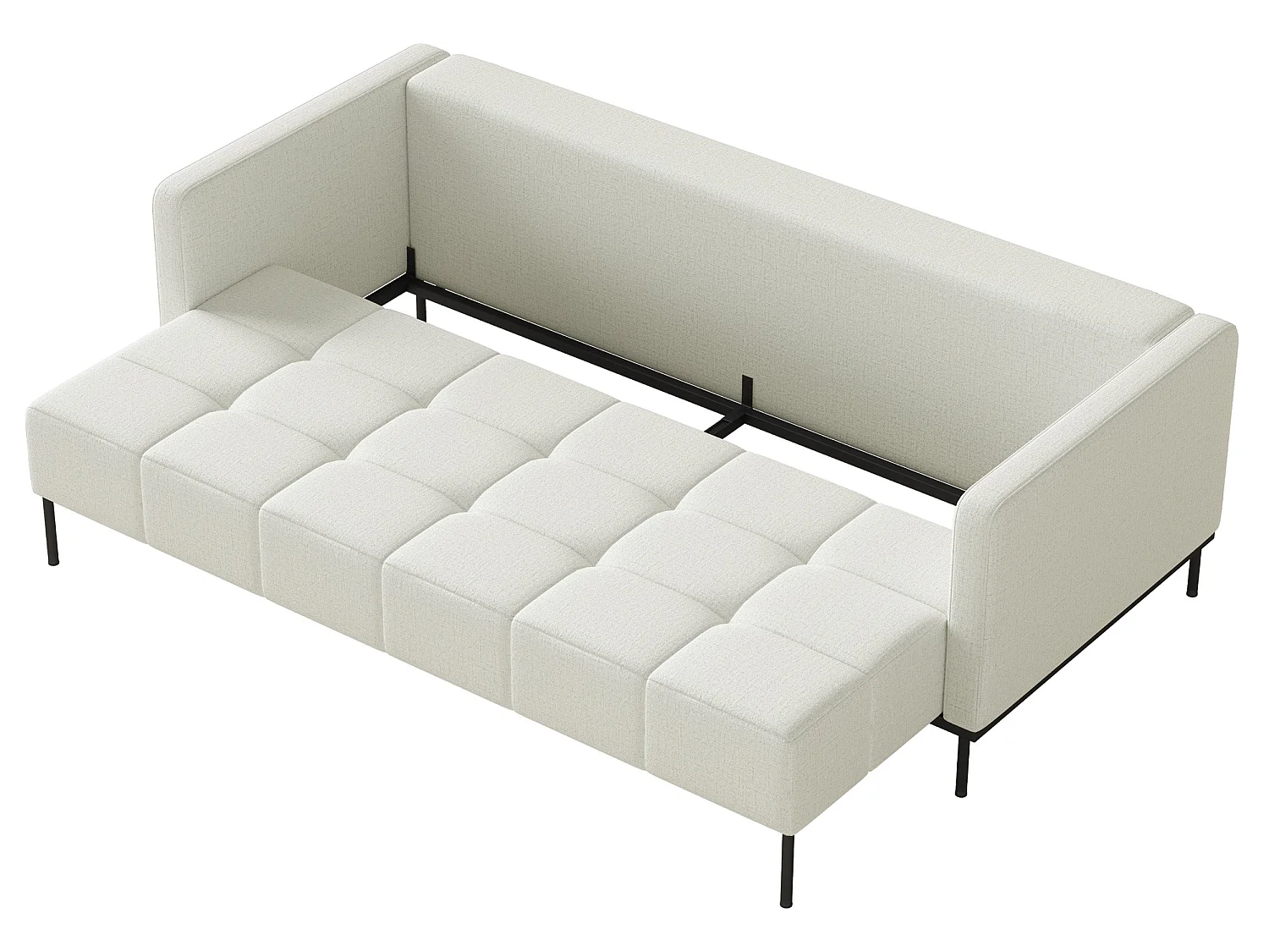 Canapé - 224 cm - Chenille Grège - Skilia