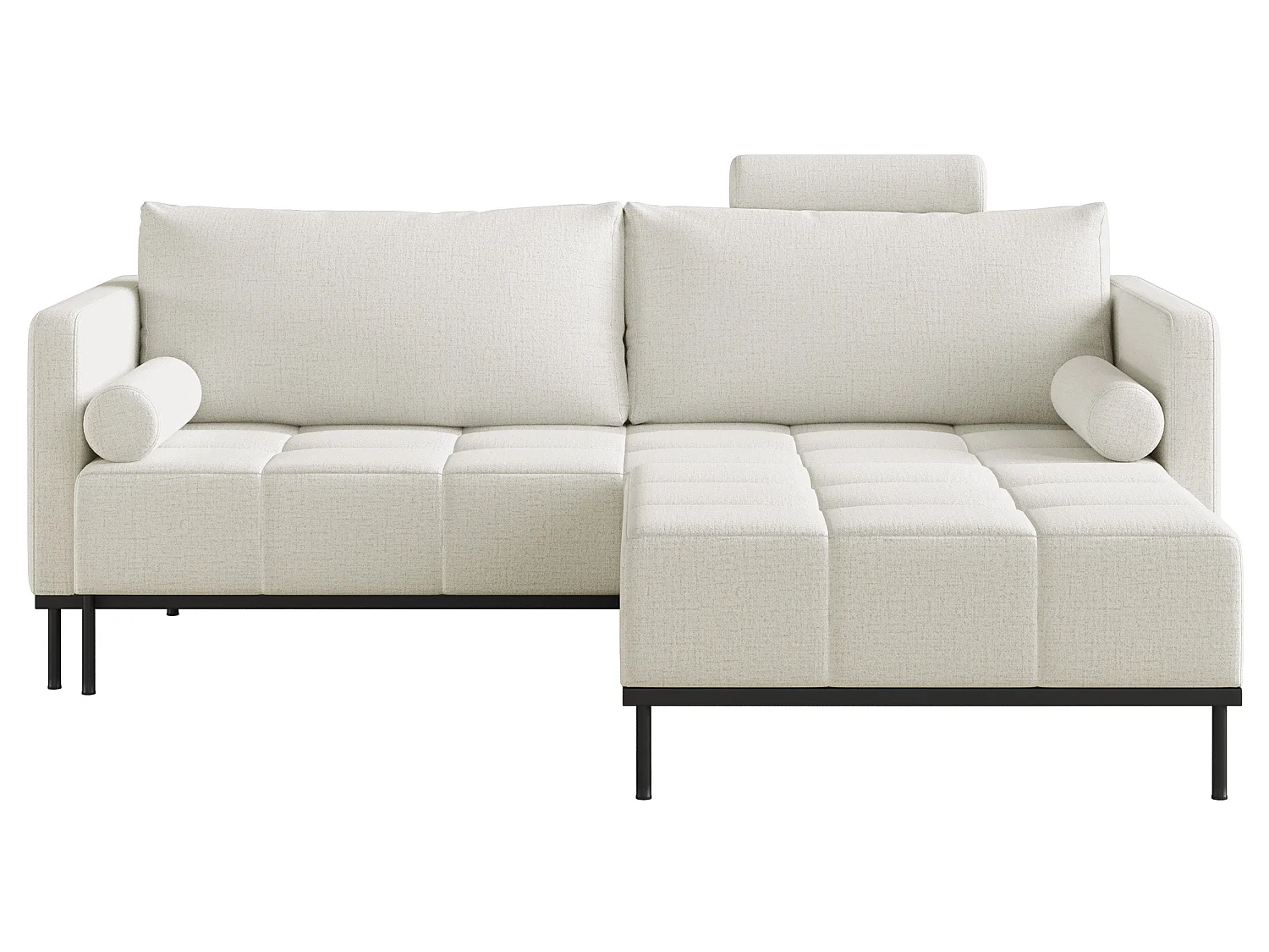Canapé - 224 cm - Chenille Grège - Skilia