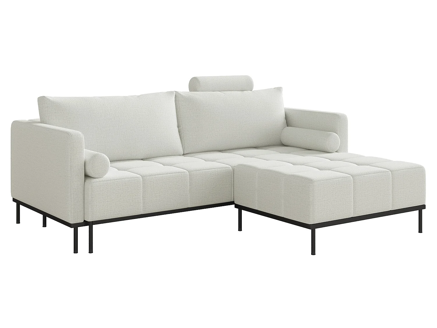 Canapé - 224 cm - Chenille Grège - Skilia