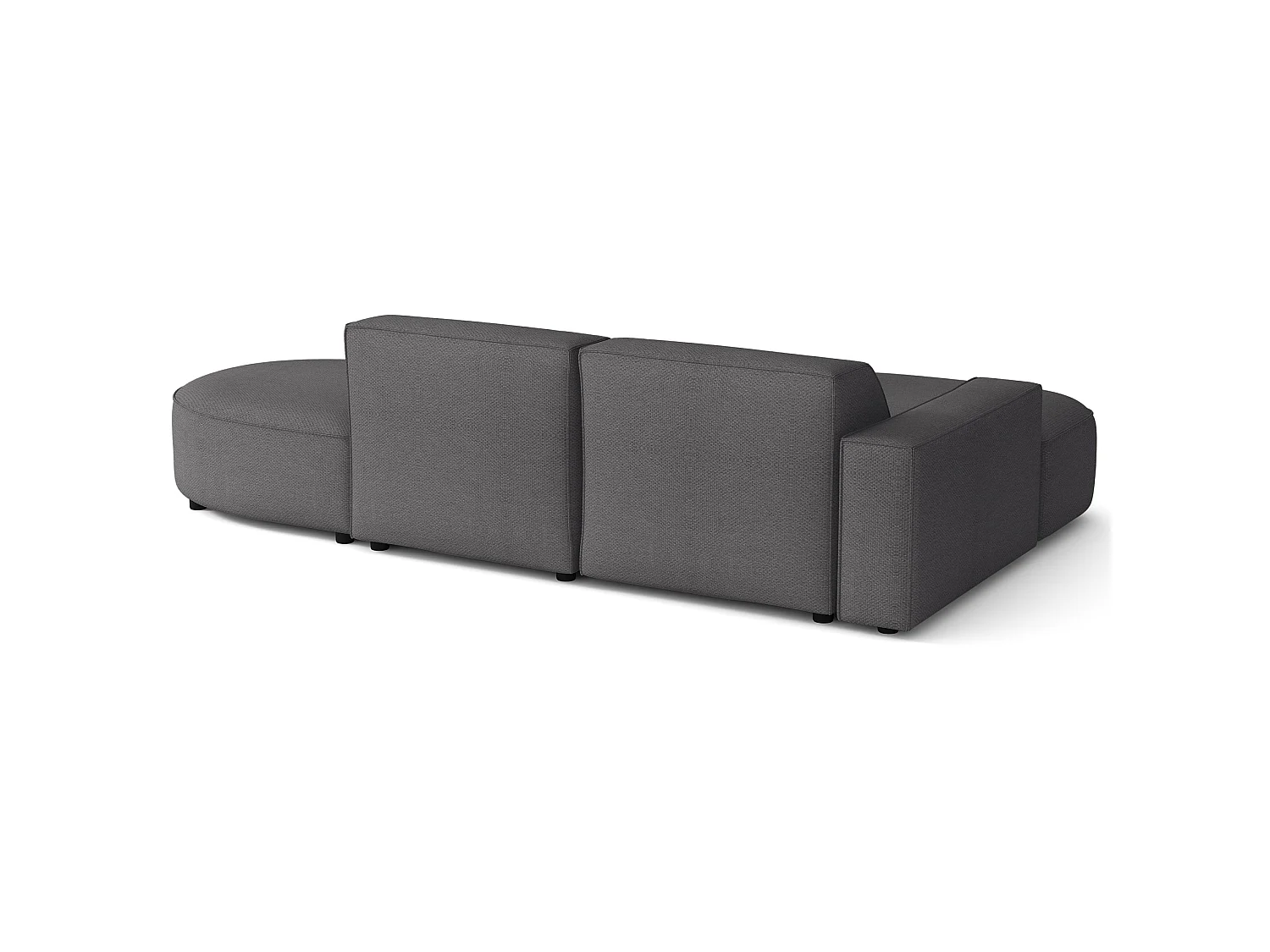 Canapé d'angle - 276 cm - Chenille Gris foncé - Sallmo