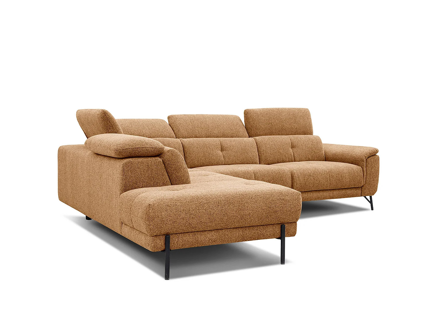 AVENA Ecksofa 5-Sitzer links mit verstellbare Kopfstützen, orange