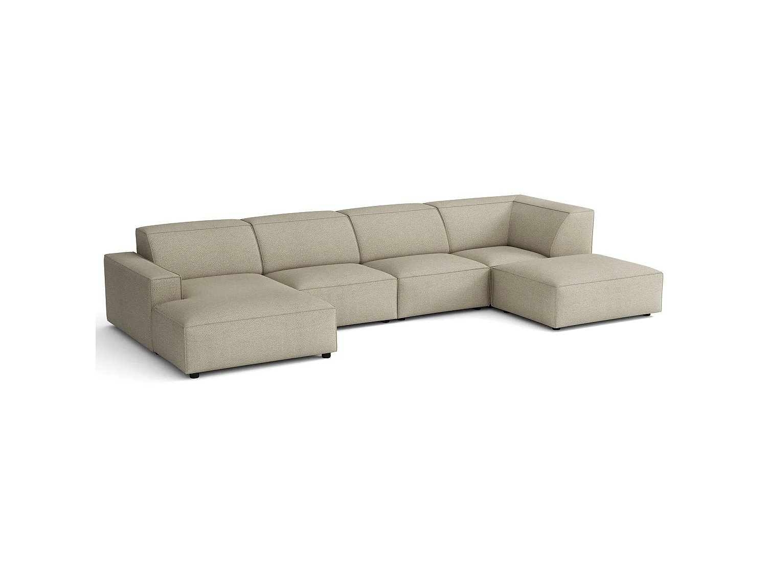 Canapé d'angle - 366 cm - droite - Chenille Grėge - Sellmo