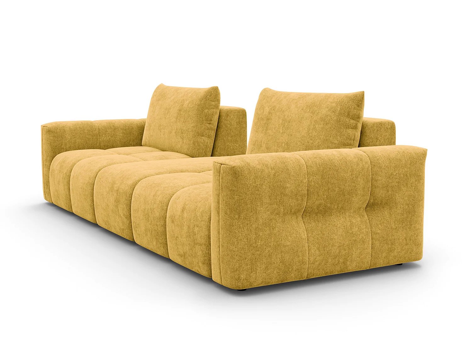 CANAPÉ VERONA 4 places avec pouf, tissu jaune