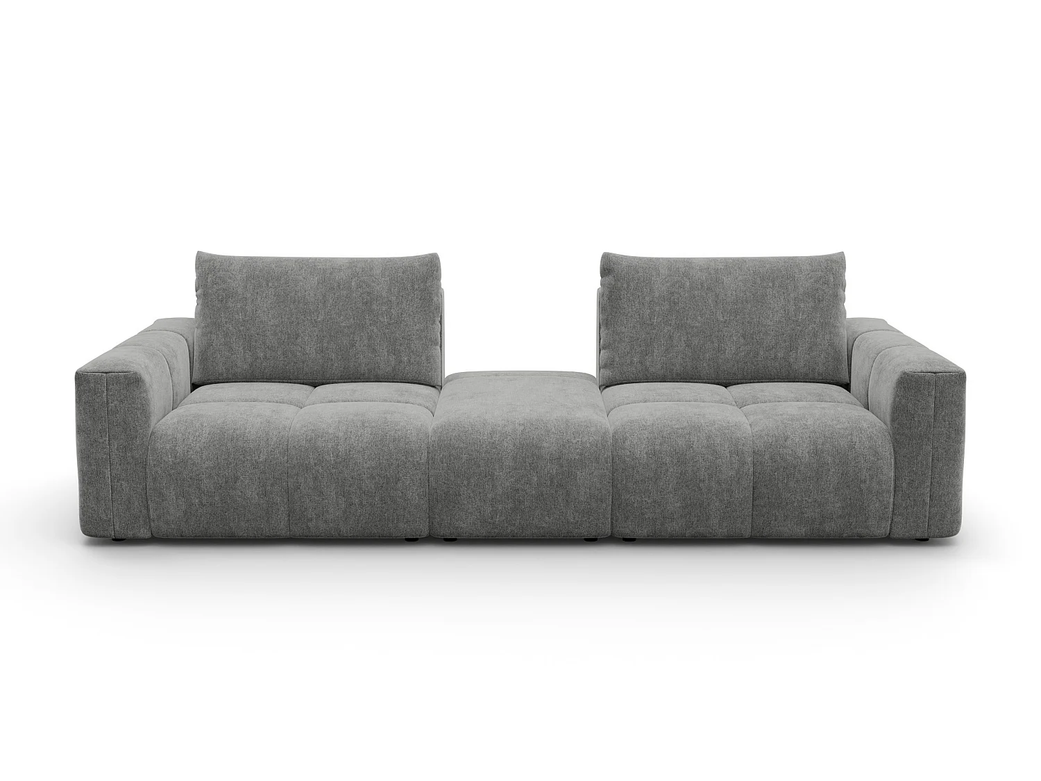 CANAPÉ VERONA 4 places avec pouf, tissu gris