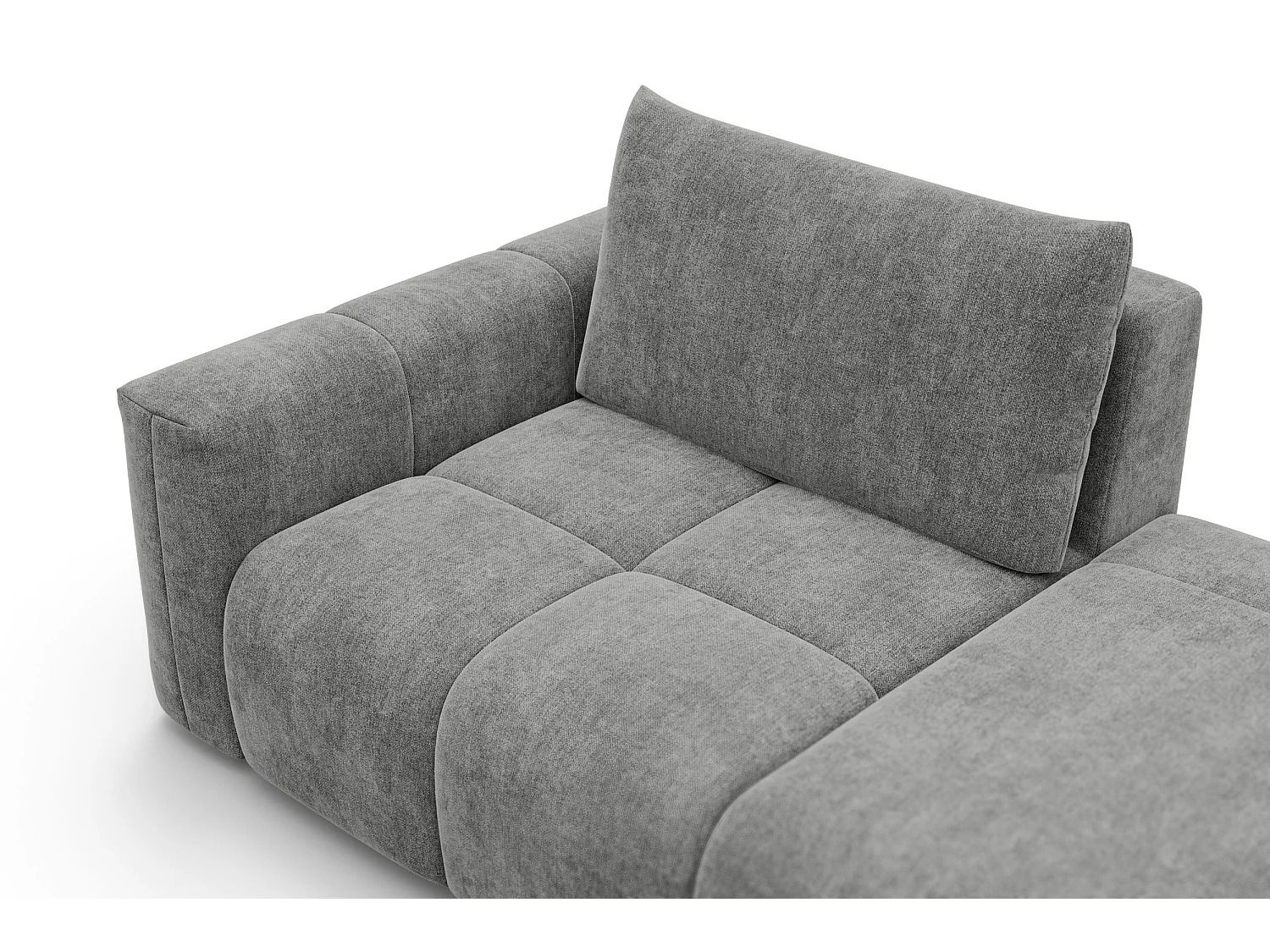 CANAPÉ VERONA 4 places avec pouf, tissu gris