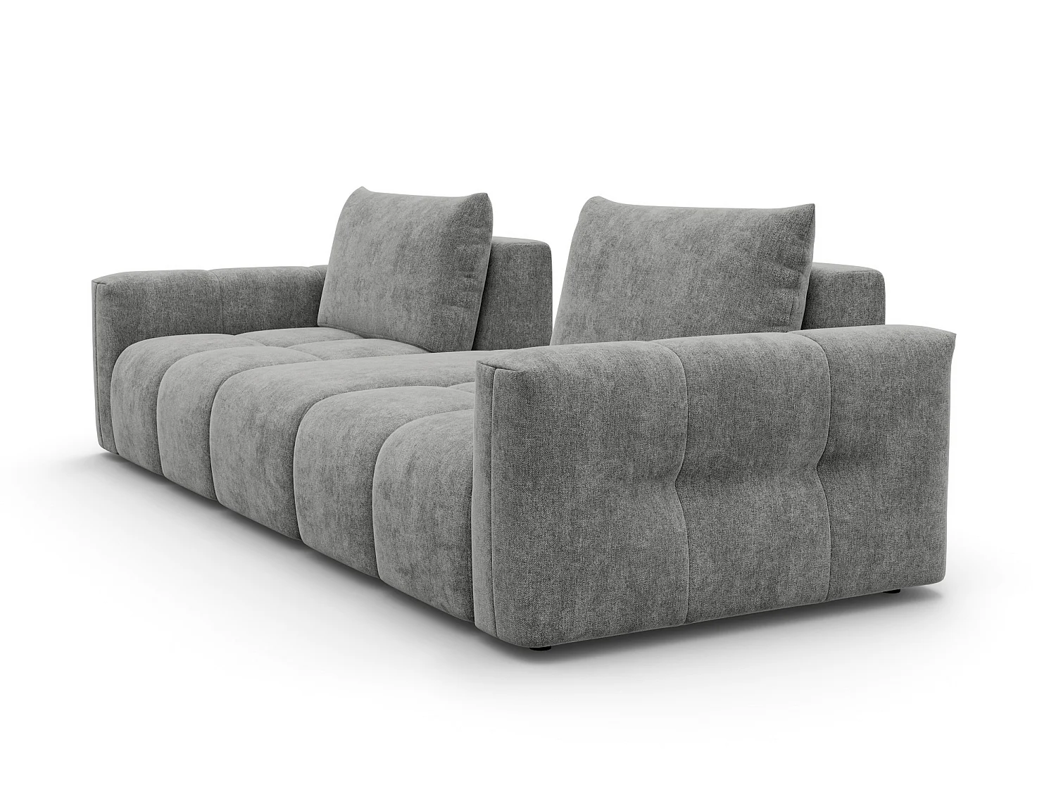 CANAPÉ VERONA 4 places avec pouf, tissu gris