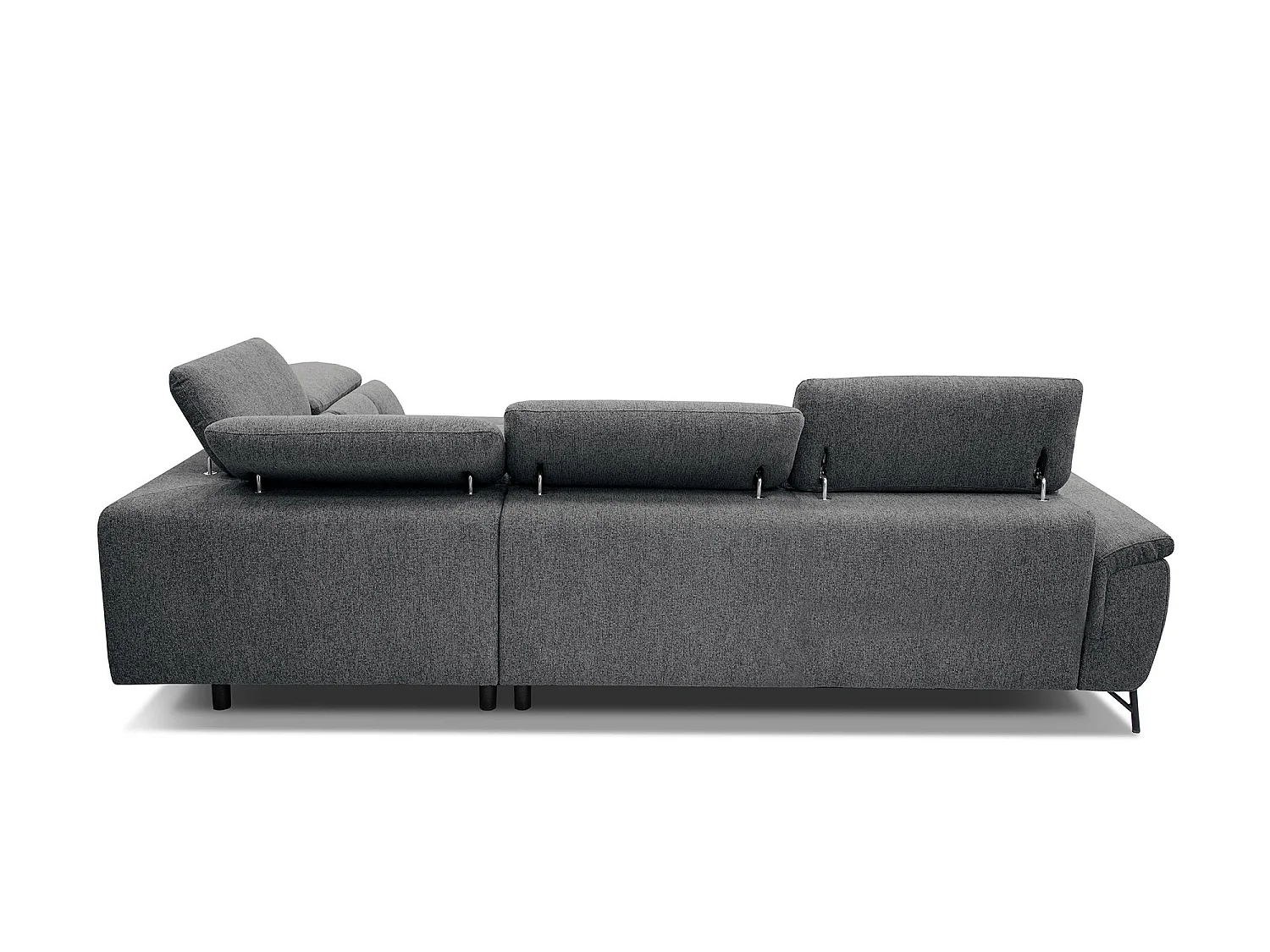 AVENA Ecksofa 5-Sitzer rechts mit verstellbare Kopfstützen, dunkelgrau