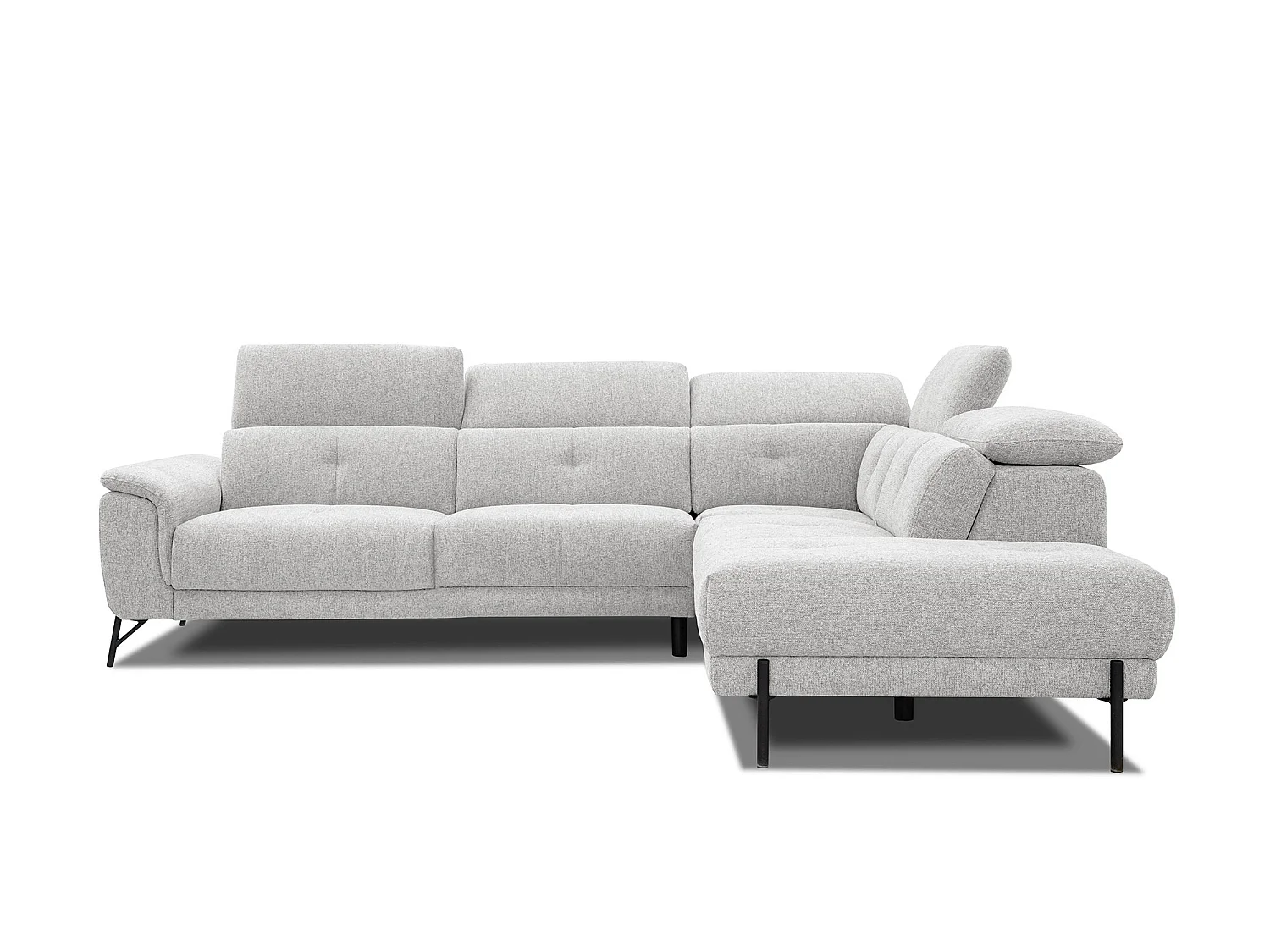 AVENA Ecksofa 5-Sitzer mit verstellbare Kopfstützen, creme