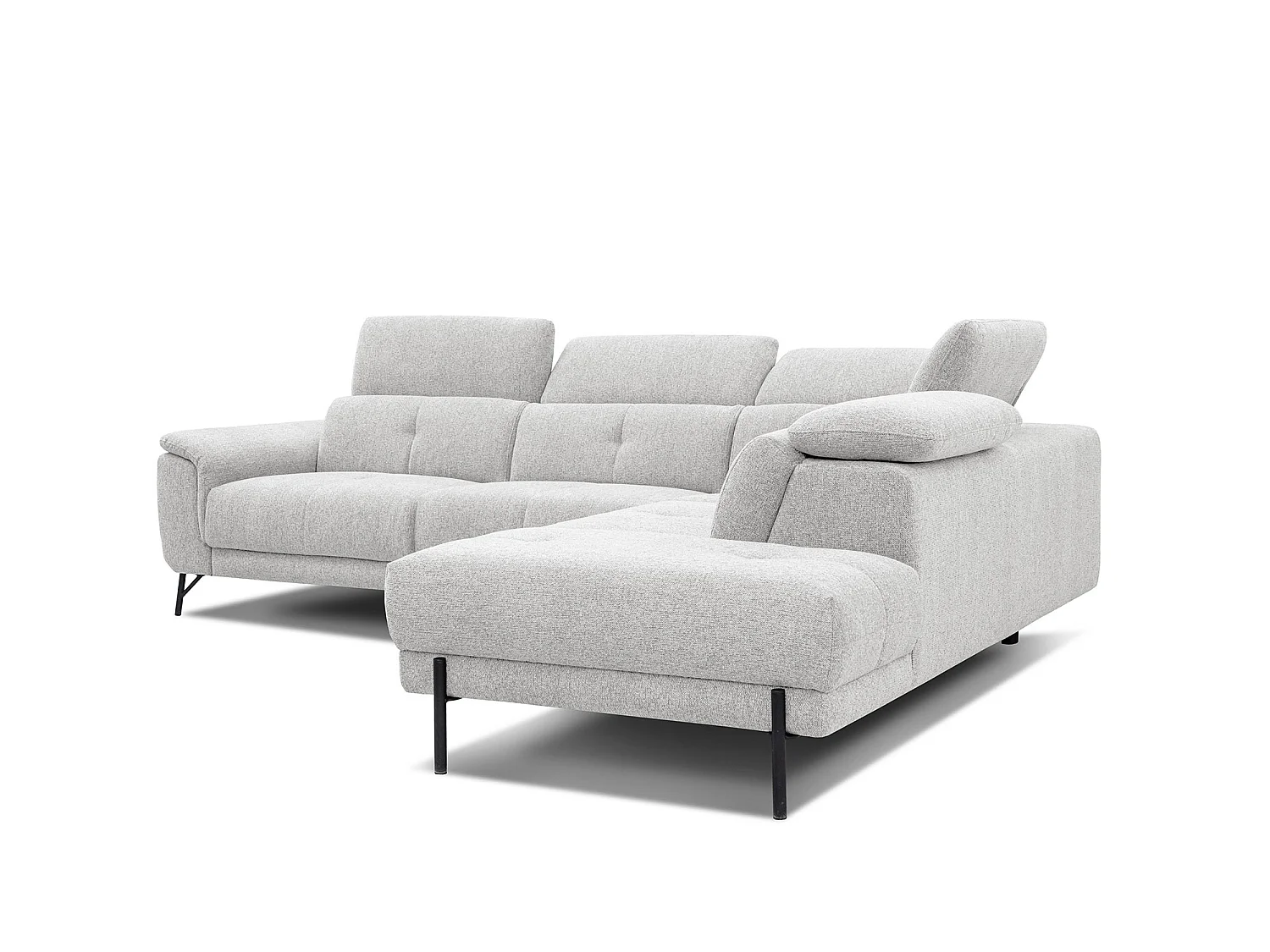 AVENA Ecksofa 5-Sitzer mit verstellbare Kopfstützen, creme