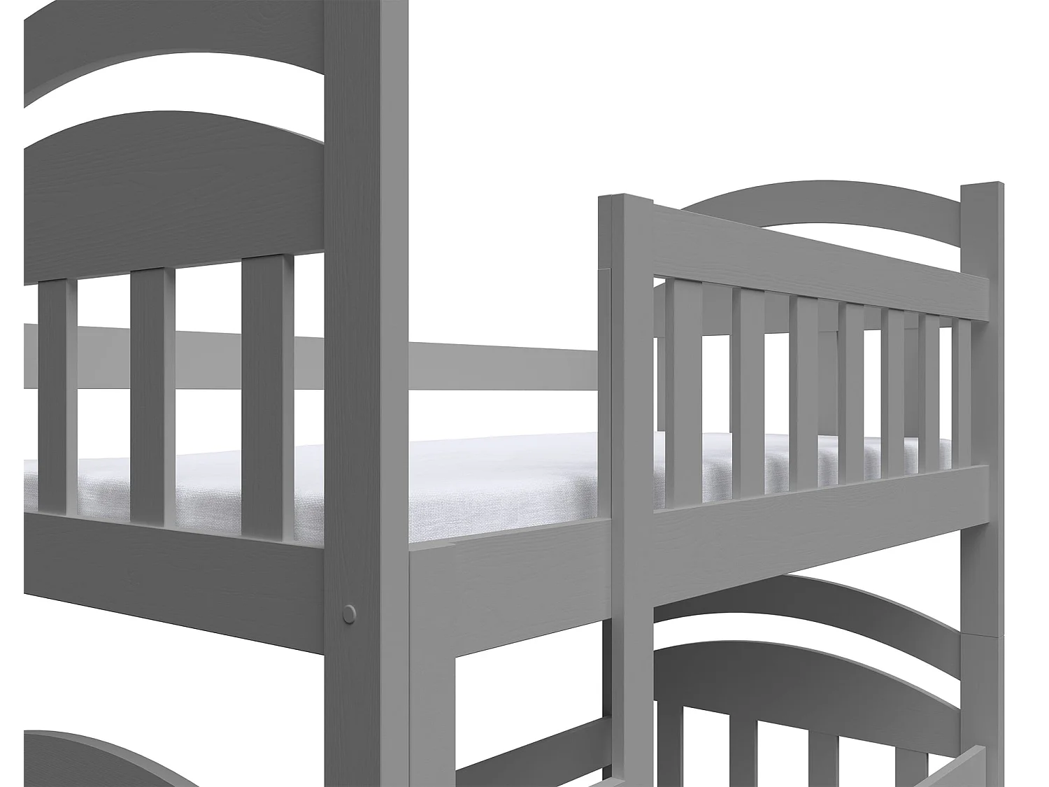 Stapelbed voor 3 personen, grijs, 75x180 cm – Dopio