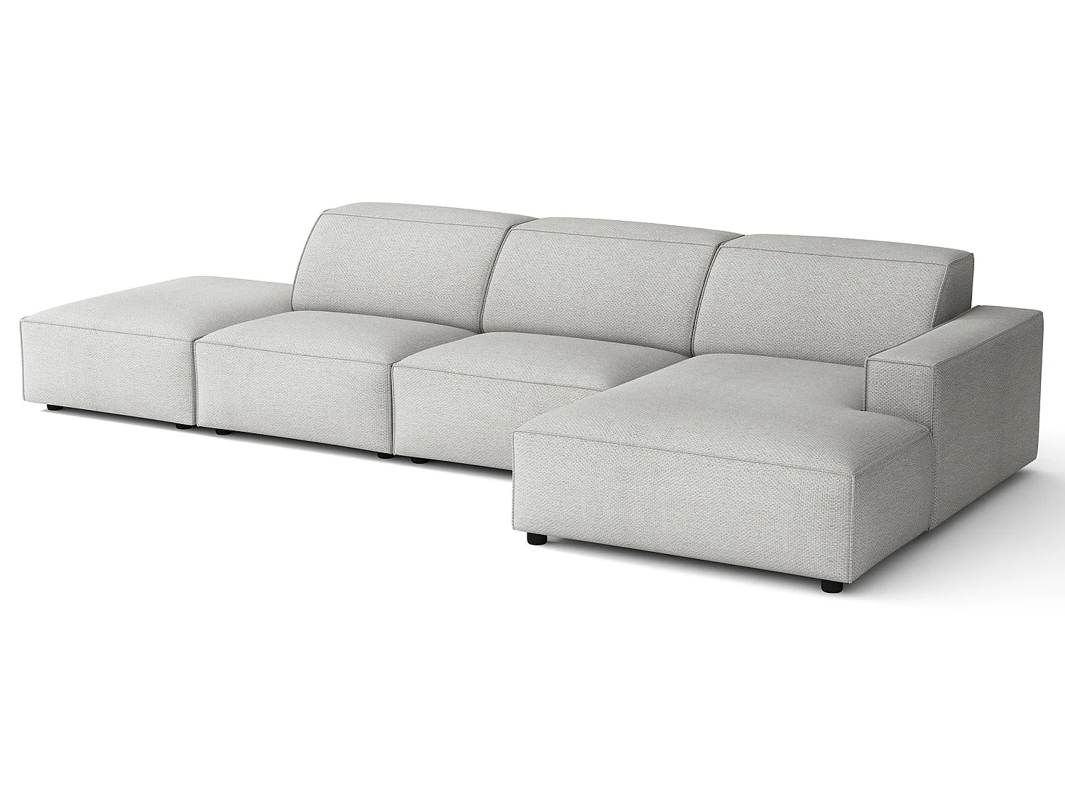 Hoekbank, chenille lichtgrijs, 344 cm – Sellmo