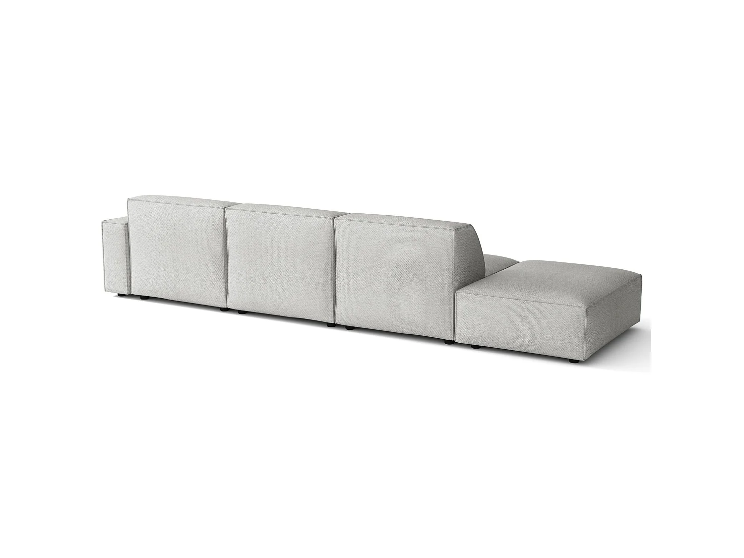 Hoekbank, chenille lichtgrijs, 344 cm – Sellmo