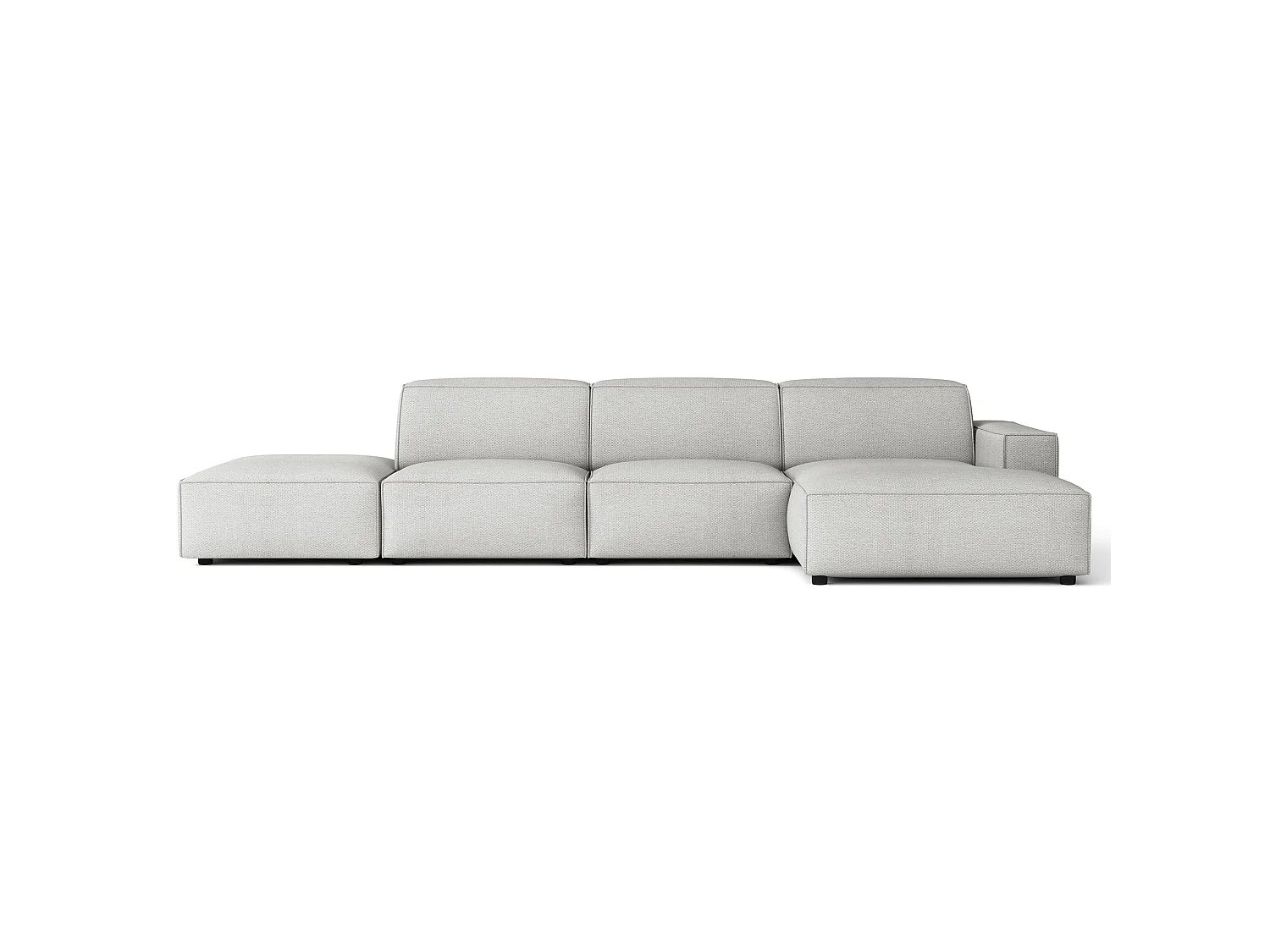 Hoekbank, chenille lichtgrijs, 344 cm – Sellmo