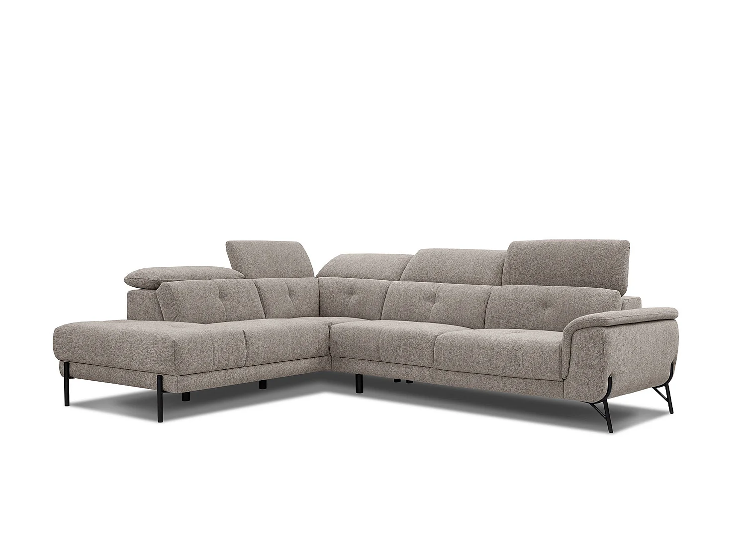 AVENA Ecksofa 5-Sitzer links mit verstellbare Kopfstützen, taupe