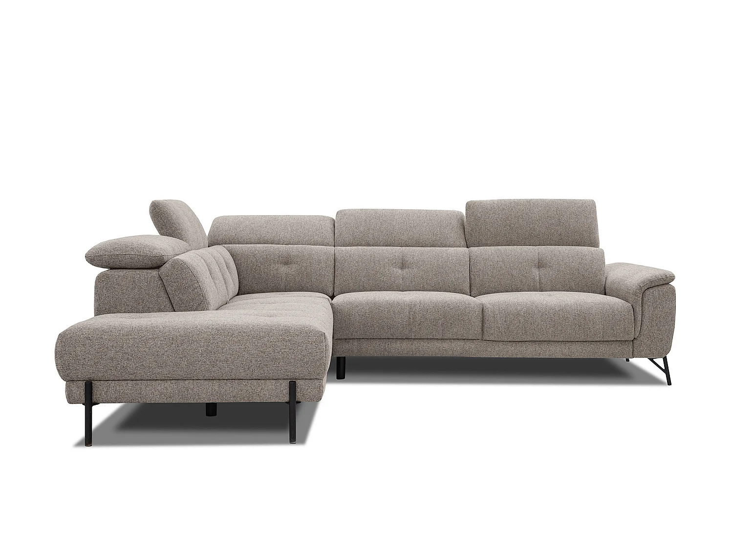 AVENA Ecksofa 5-Sitzer links mit verstellbare Kopfstützen, taupe
