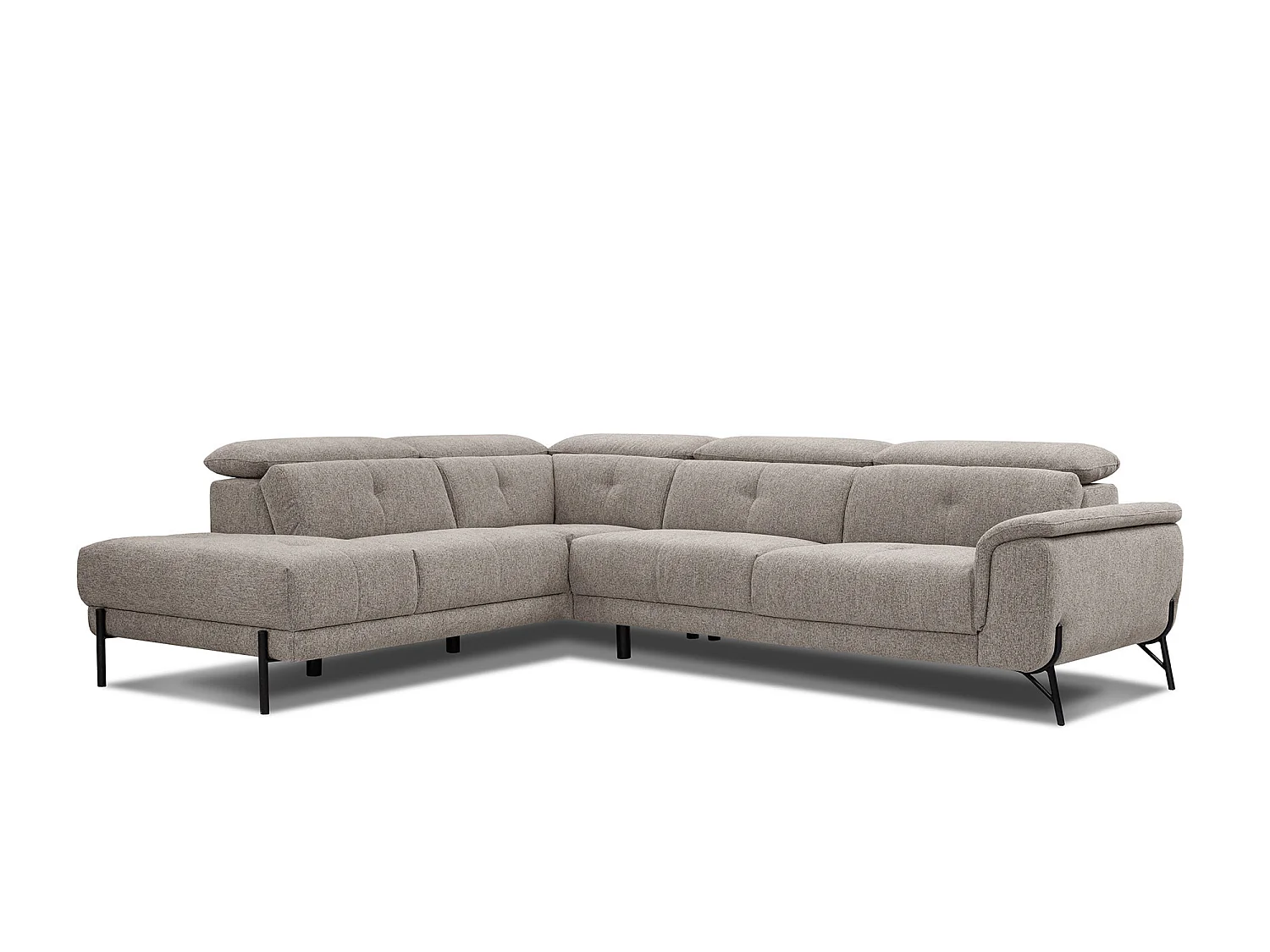 AVENA Ecksofa 5-Sitzer links mit verstellbare Kopfstützen, taupe