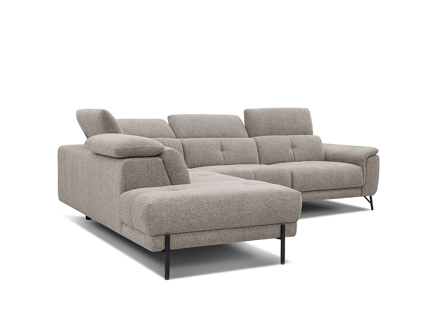AVENA Ecksofa 5-Sitzer links mit verstellbare Kopfstützen, taupe