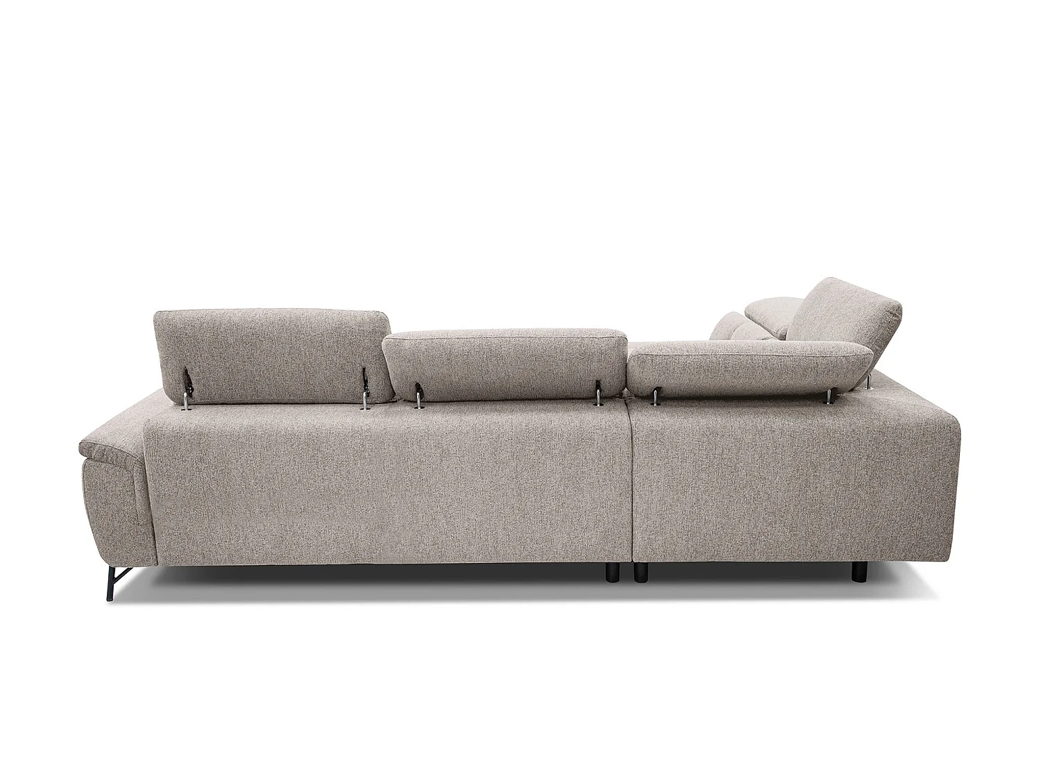 AVENA Ecksofa 5-Sitzer links mit verstellbare Kopfstützen, taupe