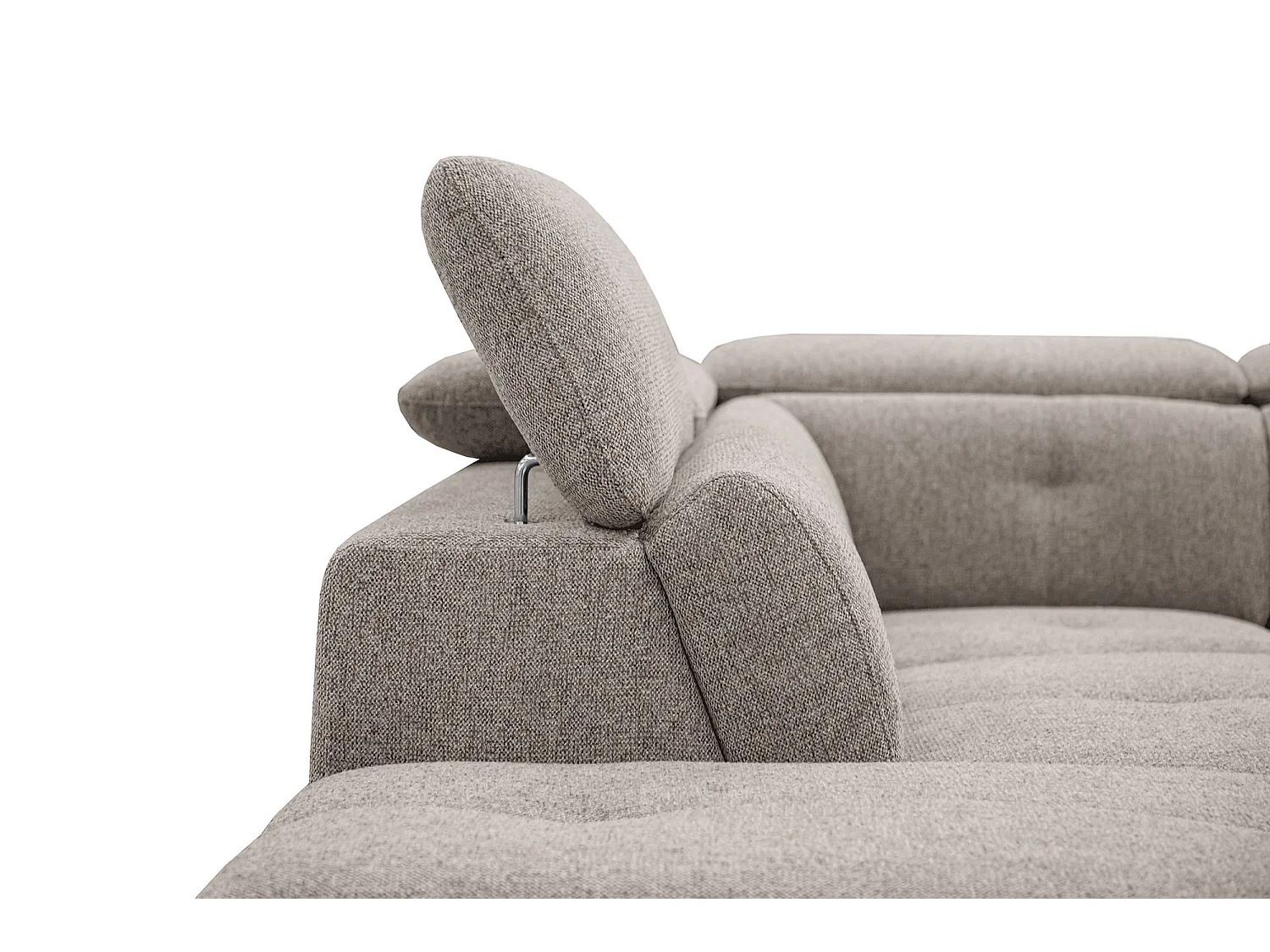 AVENA Ecksofa 5-Sitzer links mit verstellbare Kopfstützen, taupe