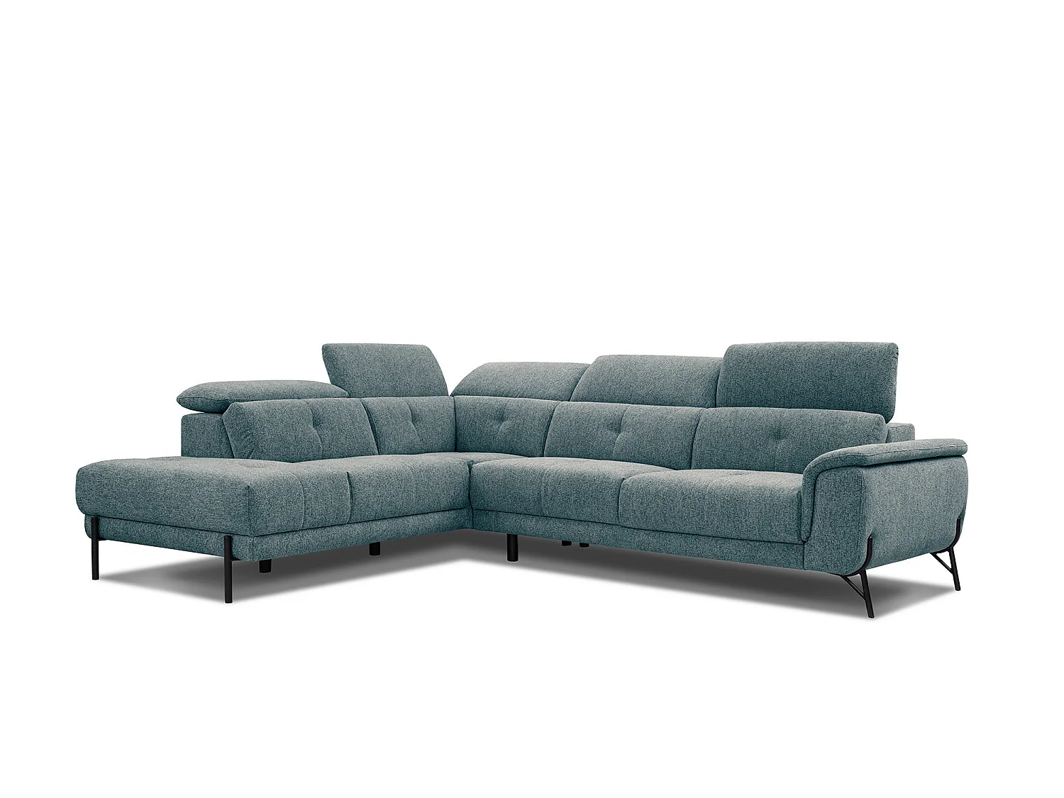 AVENA Ecksofa 5-Sitzer links mit verstellbare Kopfstützen, mint