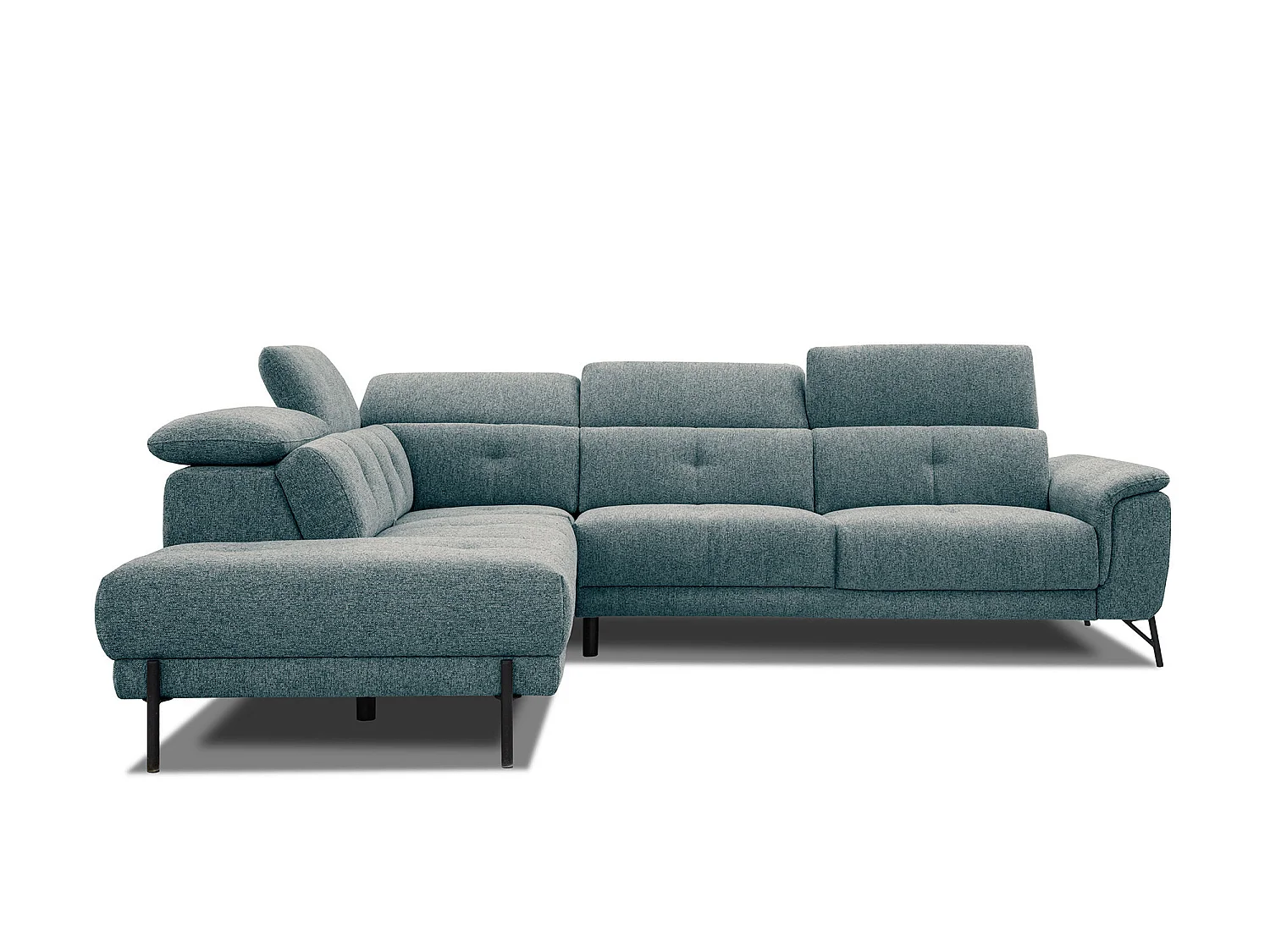AVENA Ecksofa 5-Sitzer links mit verstellbare Kopfstützen, mint
