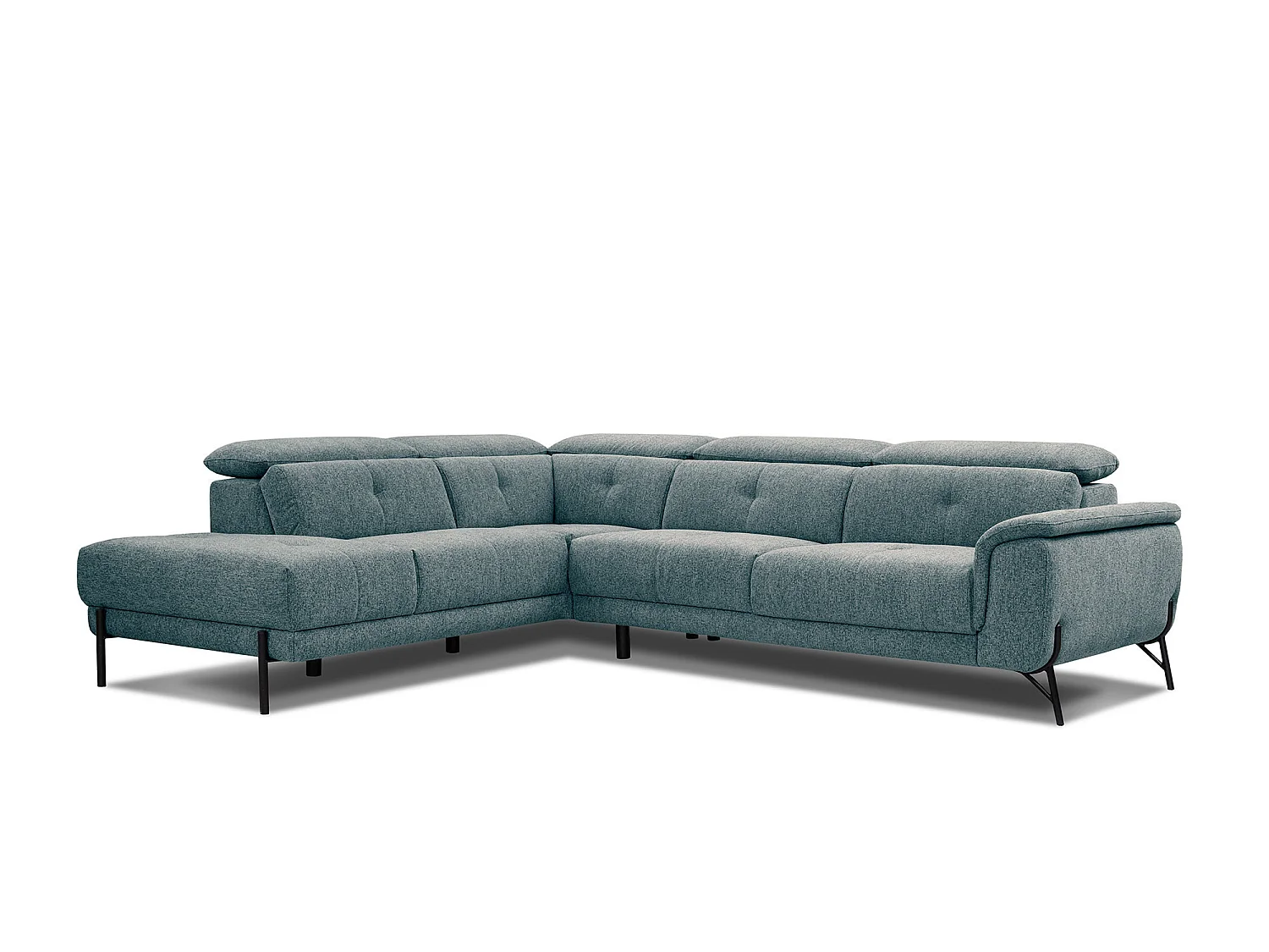 AVENA Ecksofa 5-Sitzer links mit verstellbare Kopfstützen, mint