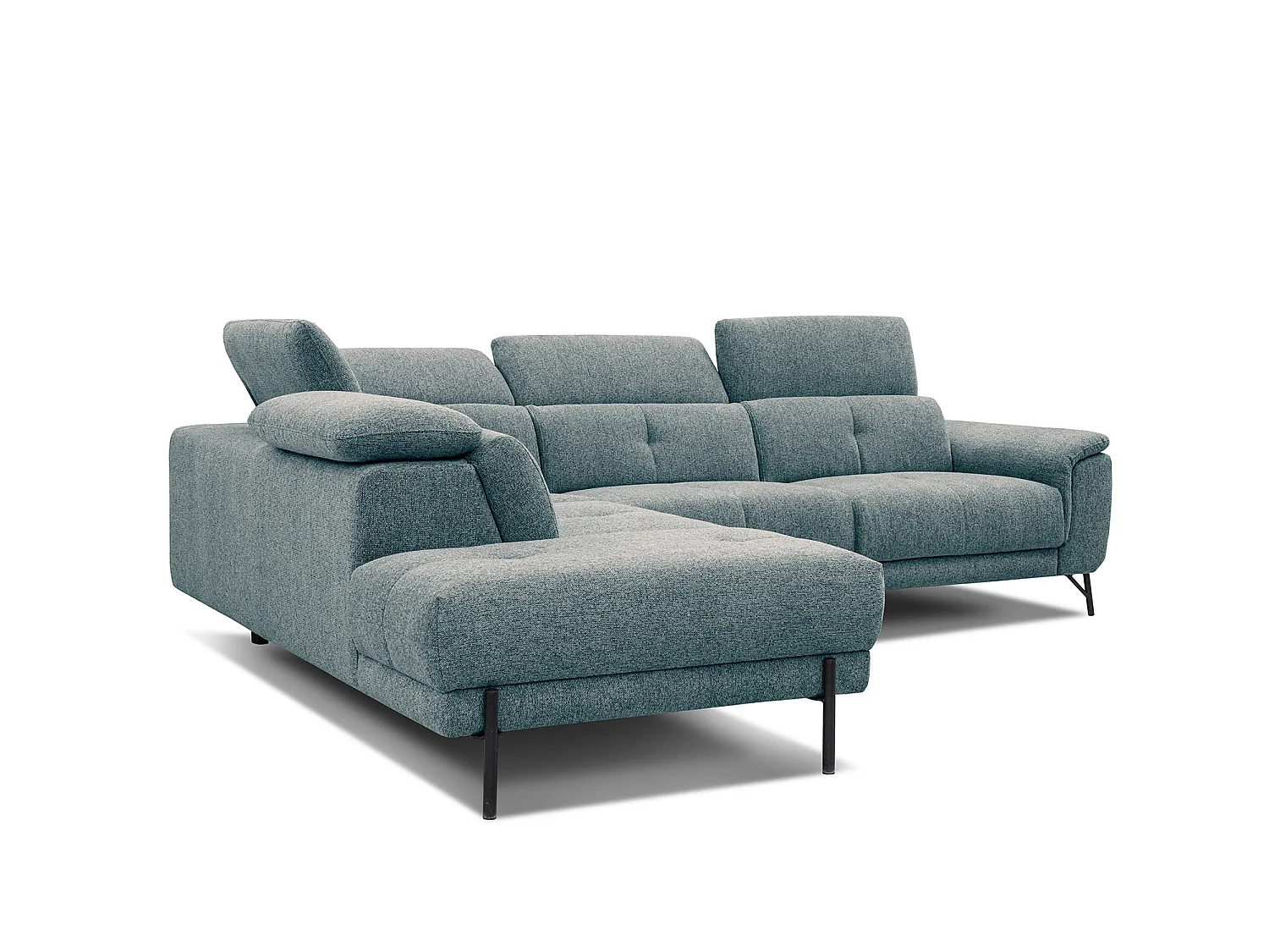 AVENA Ecksofa 5-Sitzer links mit verstellbare Kopfstützen, mint
