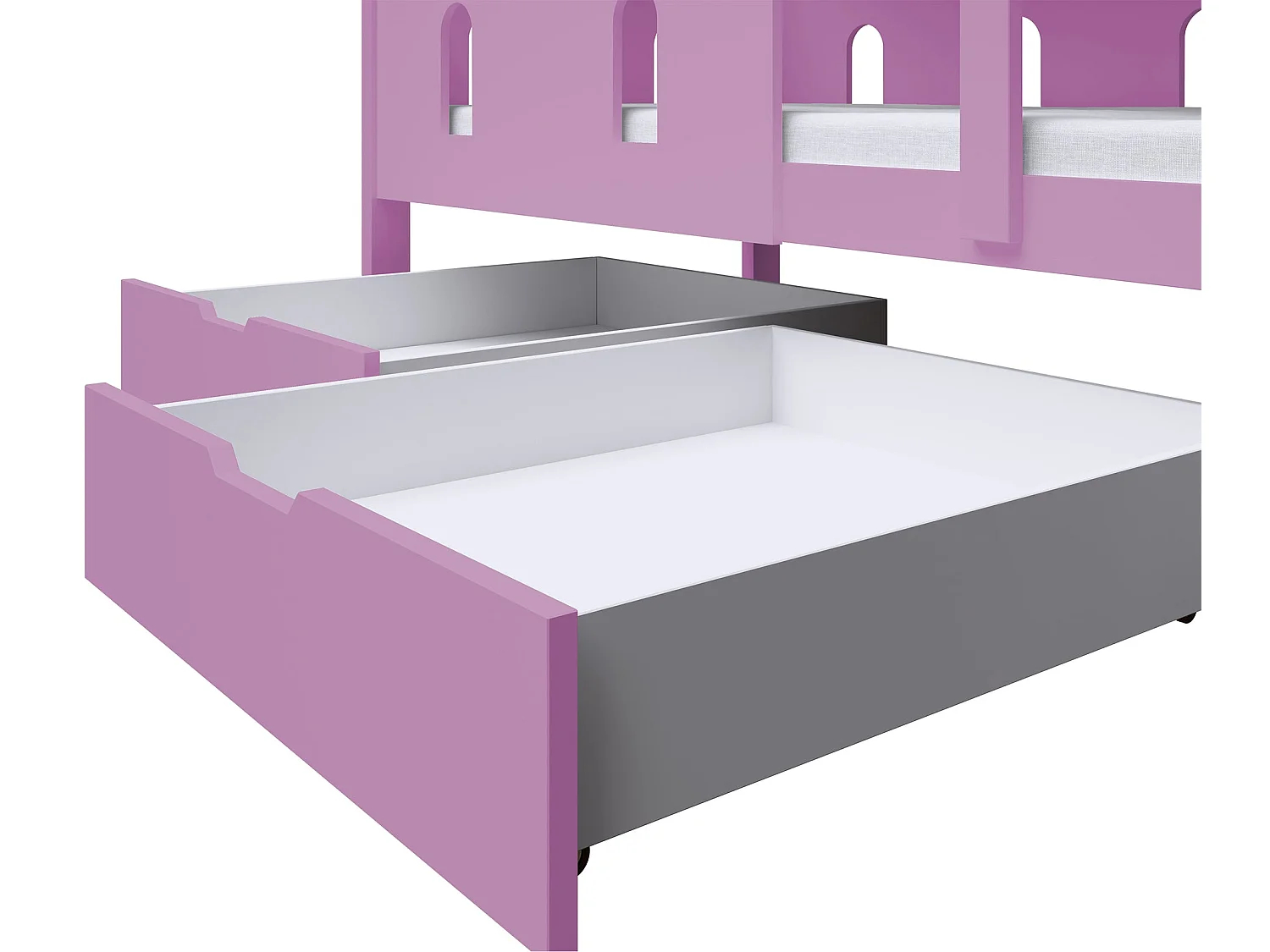 Etagenbett mit Matratzen, Rosa, 75x180 cm - Castelo