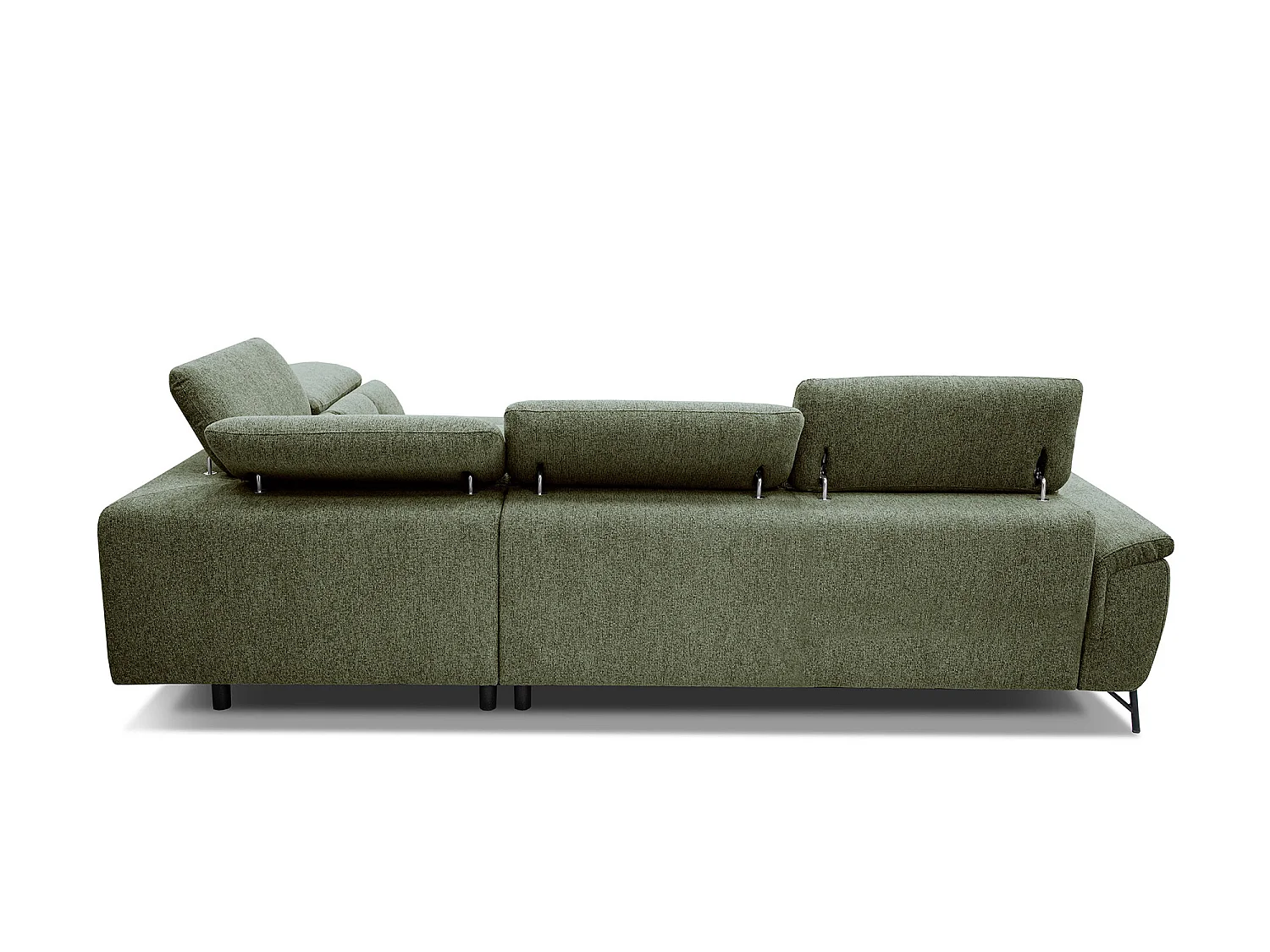 AVENA Ecksofa 5-Sitzer rechts mit verstellbare Kopfstützen, olive