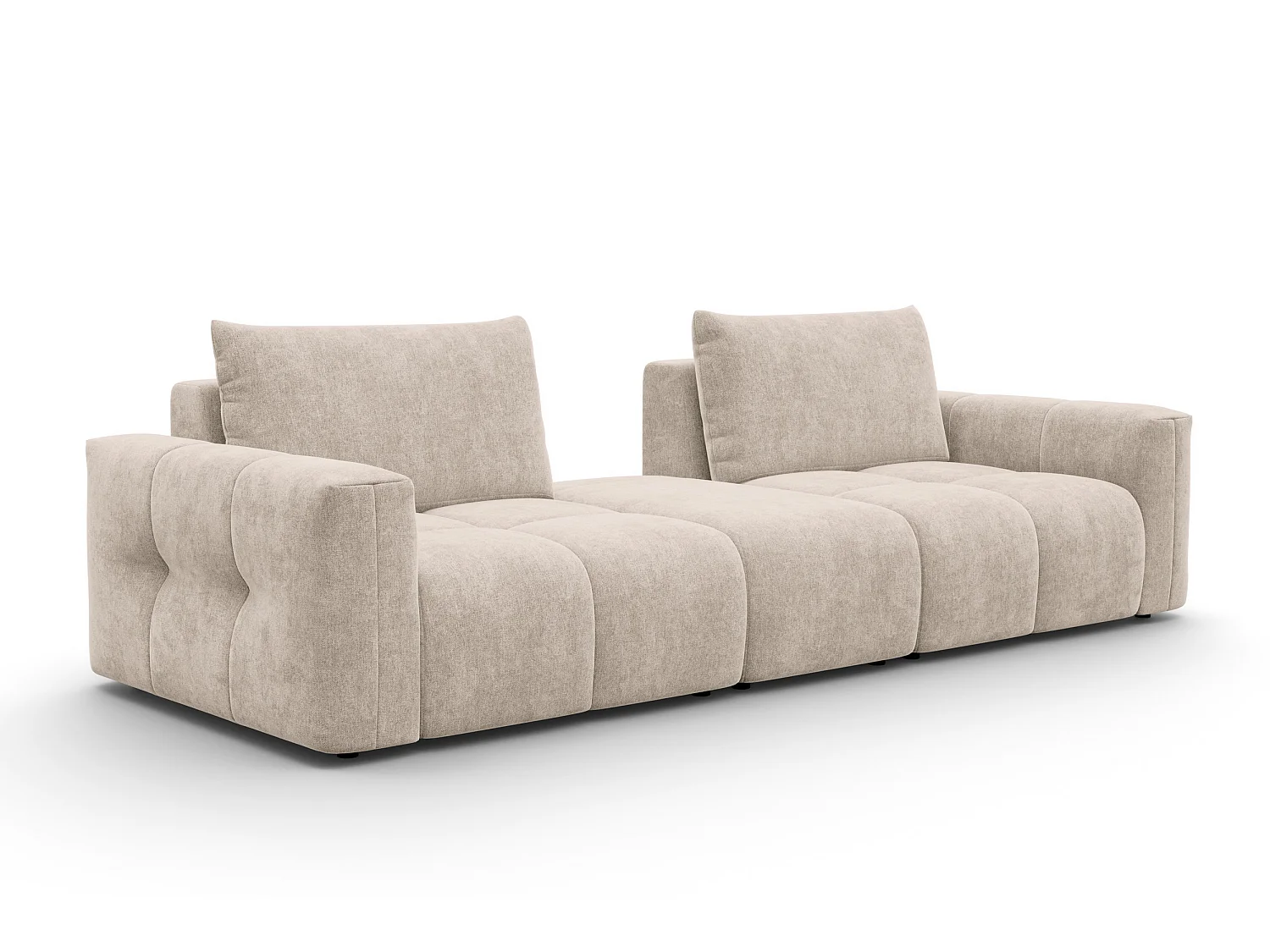CANAPÉ VERONA 4 places avec pouf, tissu beige