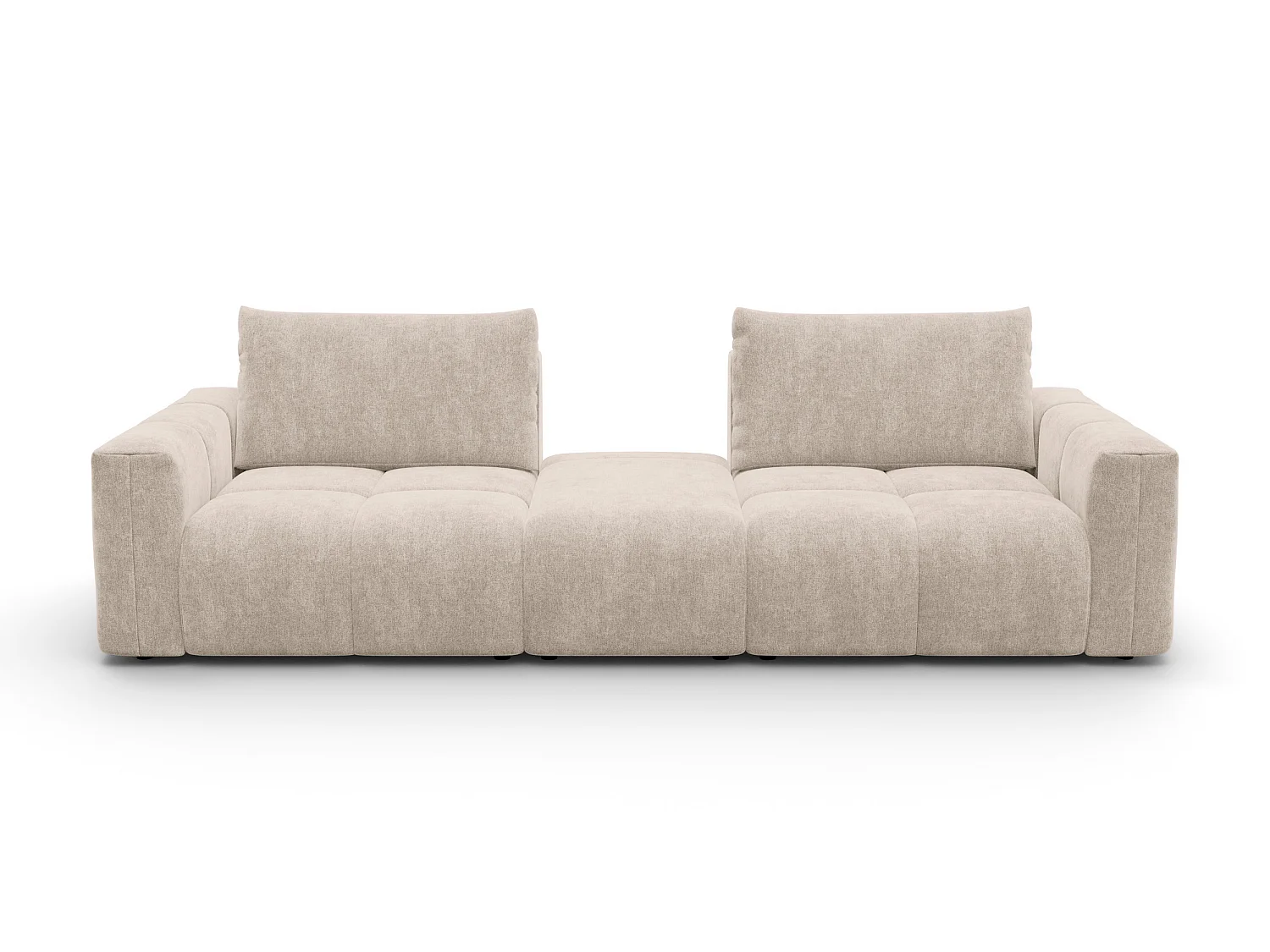 CANAPÉ VERONA 4 places avec pouf, tissu beige