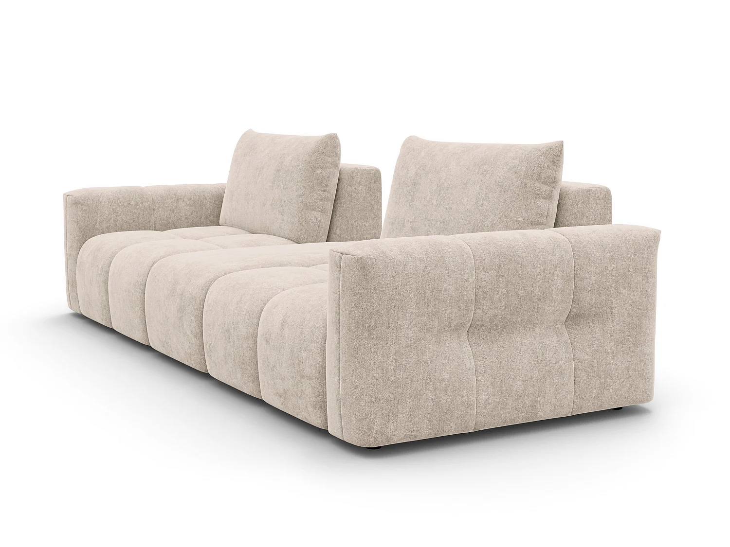 CANAPÉ VERONA 4 places avec pouf, tissu beige