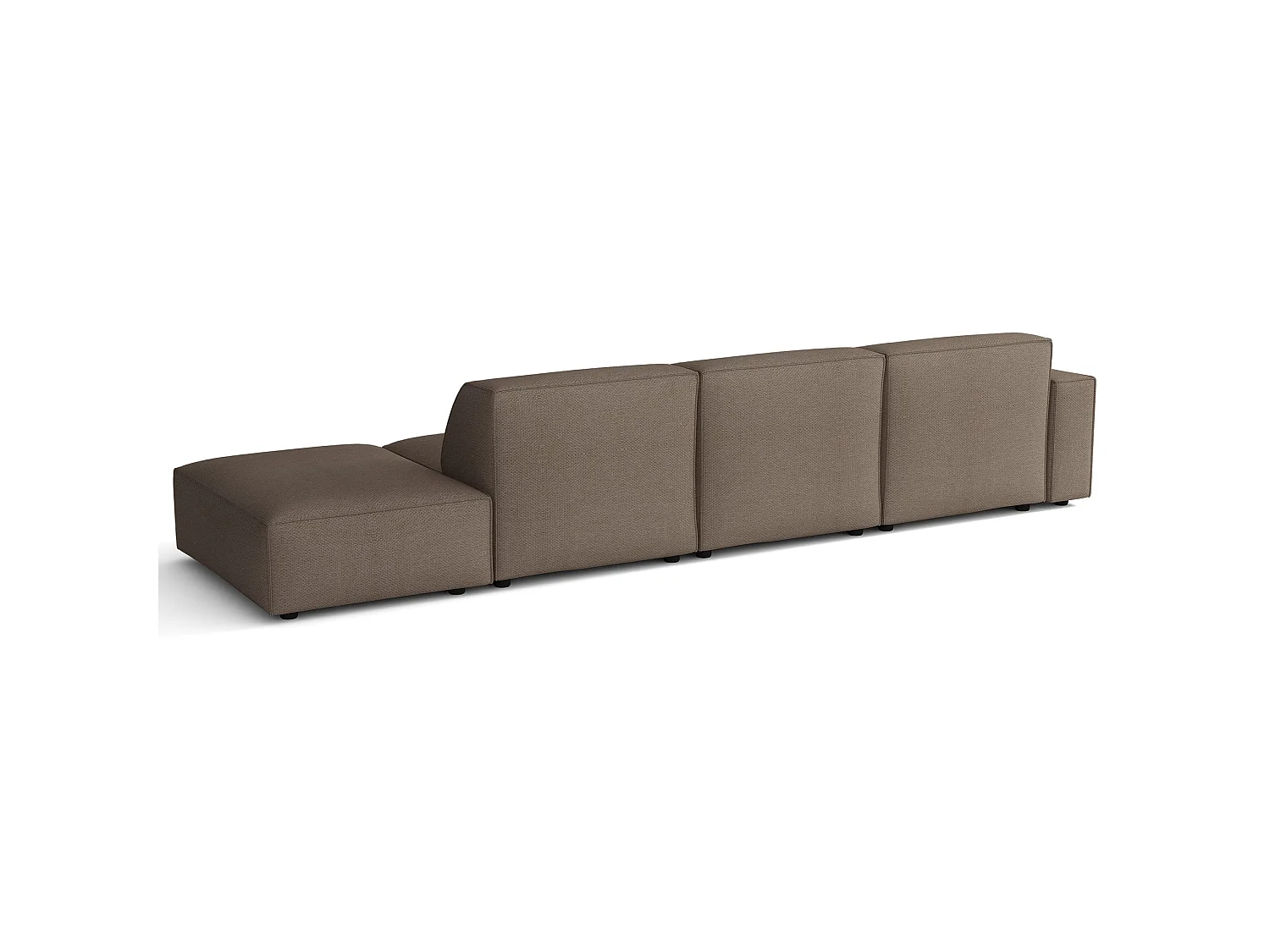 Ecksofa, Chenille Hellbraun, 344 cm - Sellmo