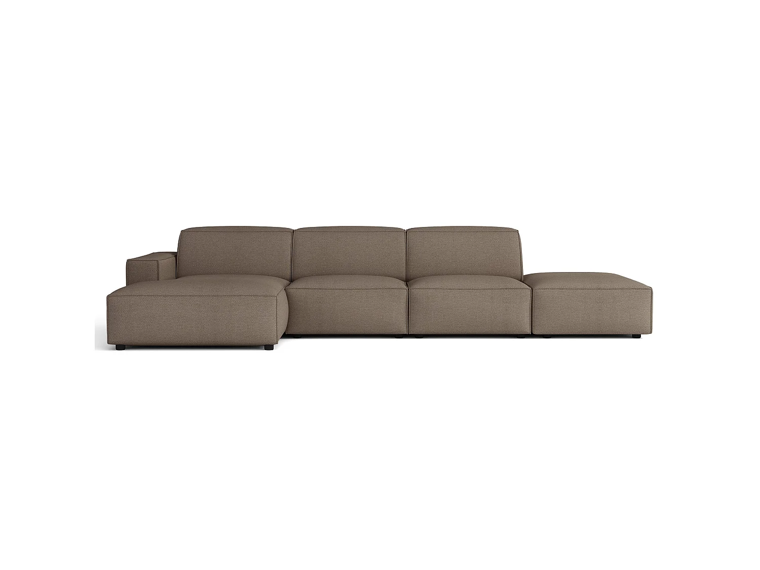Ecksofa, Chenille Hellbraun, 344 cm - Sellmo