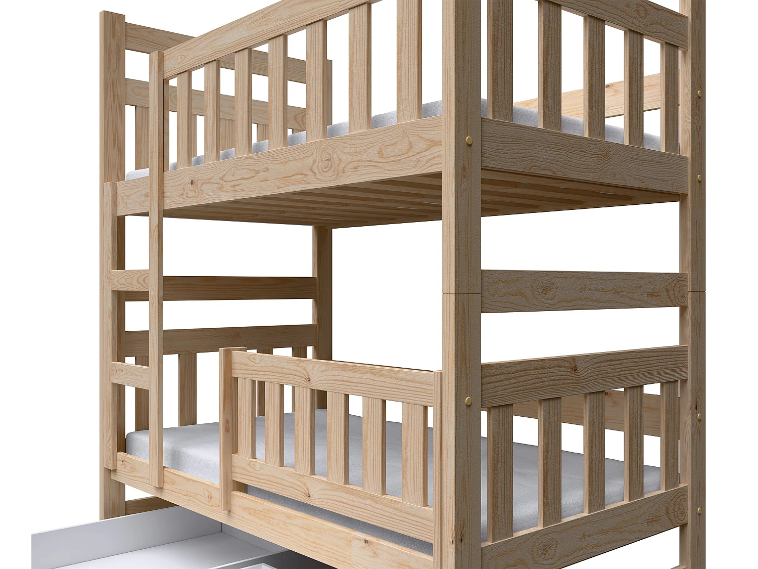 Stapelbed met matrassen, grenen, 80x185 cm – Dromi
