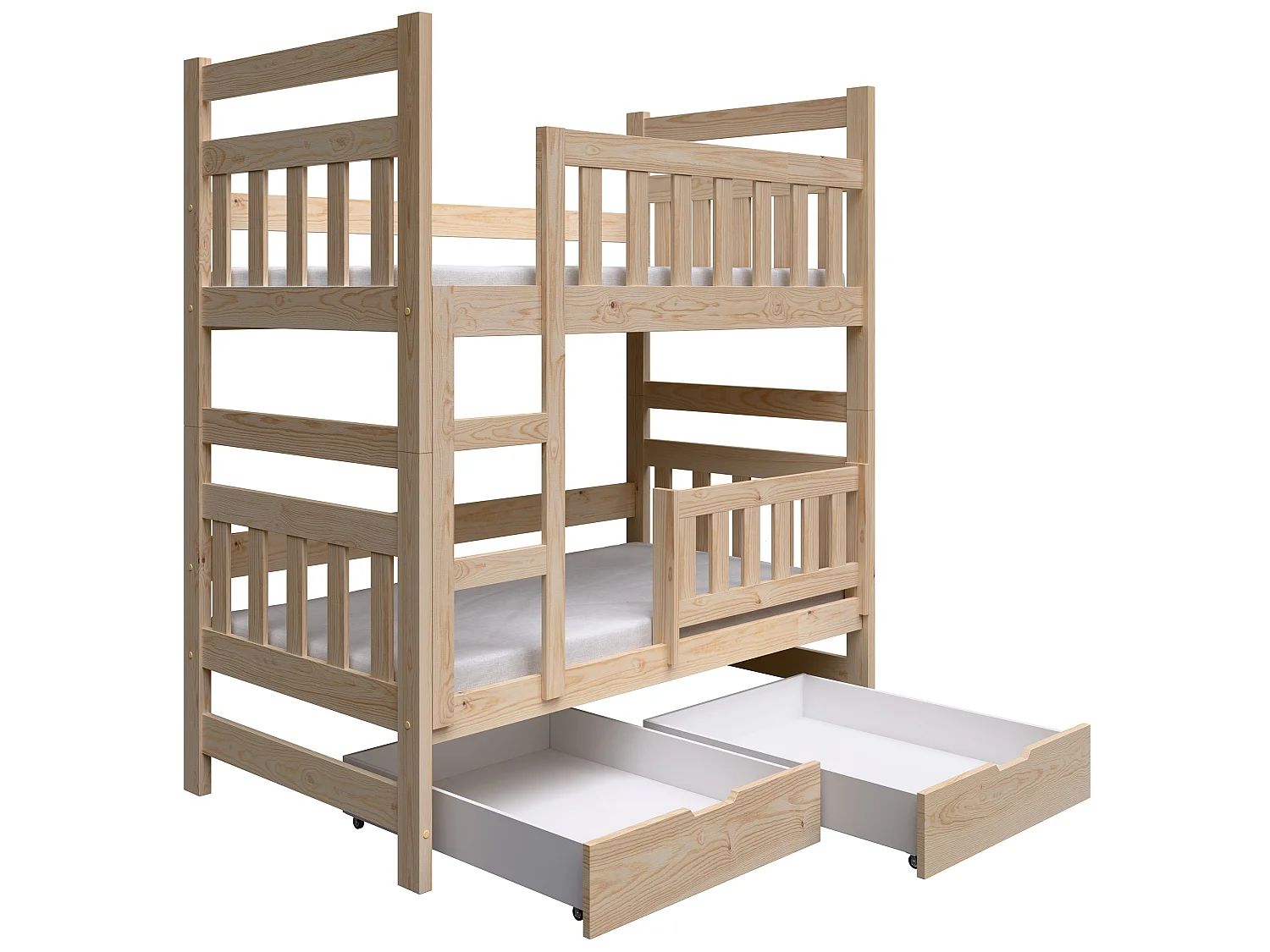 Stapelbed met matrassen, grenen, 80x185 cm – Dromi