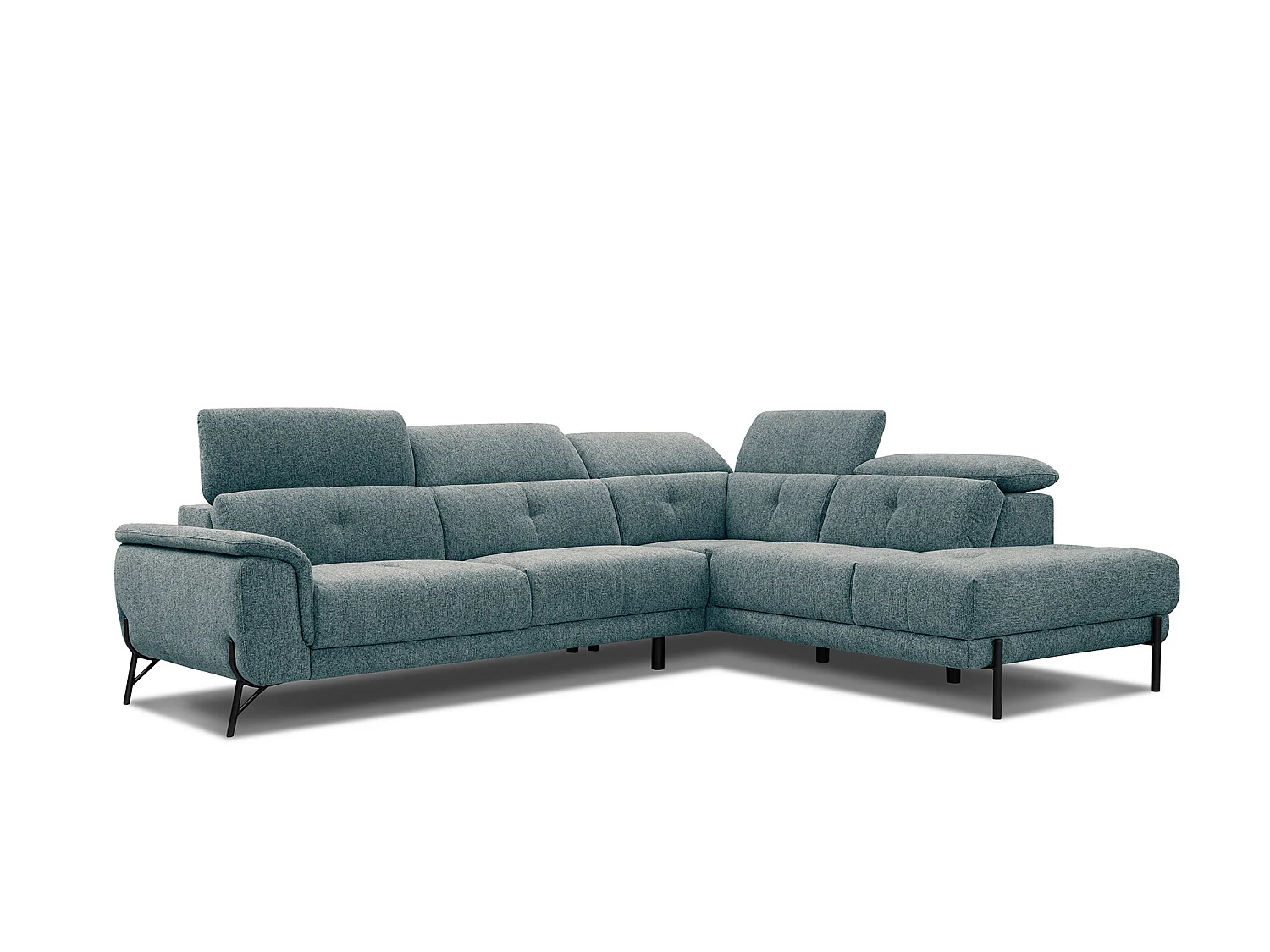 AVENA Ecksofa 5-Sitzer rechts mit verstellbare Kopfstützen, mint