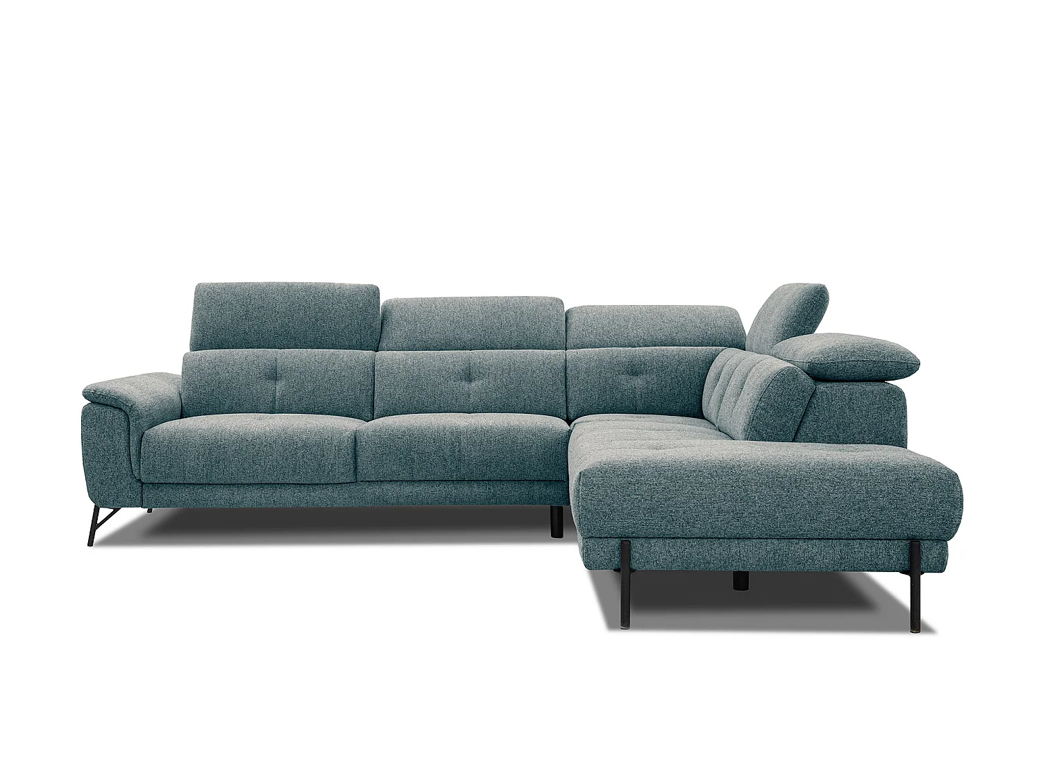 AVENA Ecksofa 5-Sitzer rechts mit verstellbare Kopfstützen, mint